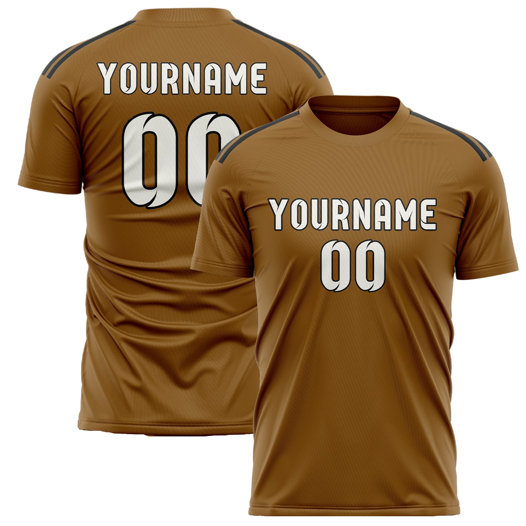 Benutzerdefiniertes Professionelles Khaki Weiß Fußballtrikot
