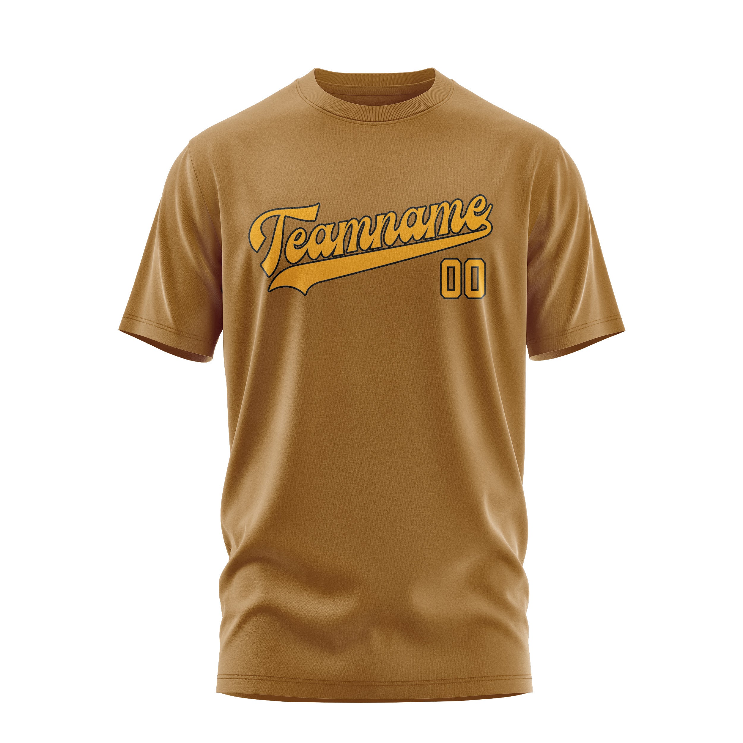 Maßgeschneidertes Khaki Gelb T-Shirt