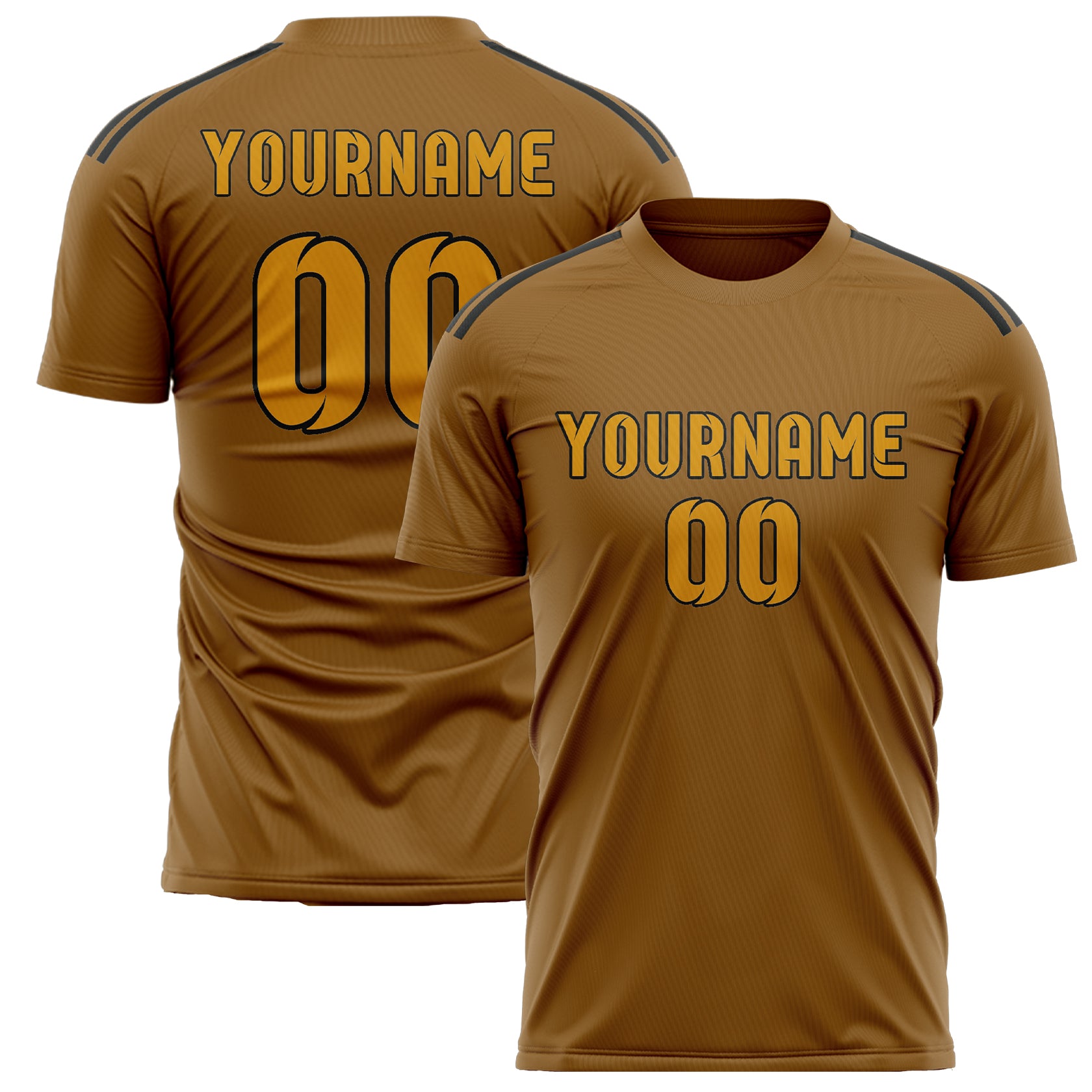 Benutzerdefiniertes Professionelles Khaki Gelb Fußballtrikot