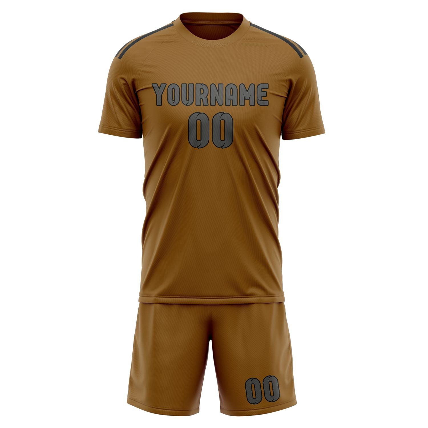 Maßgeschneidertes Professionelles Khaki Dunkelgrau Fußballtrikot-Set