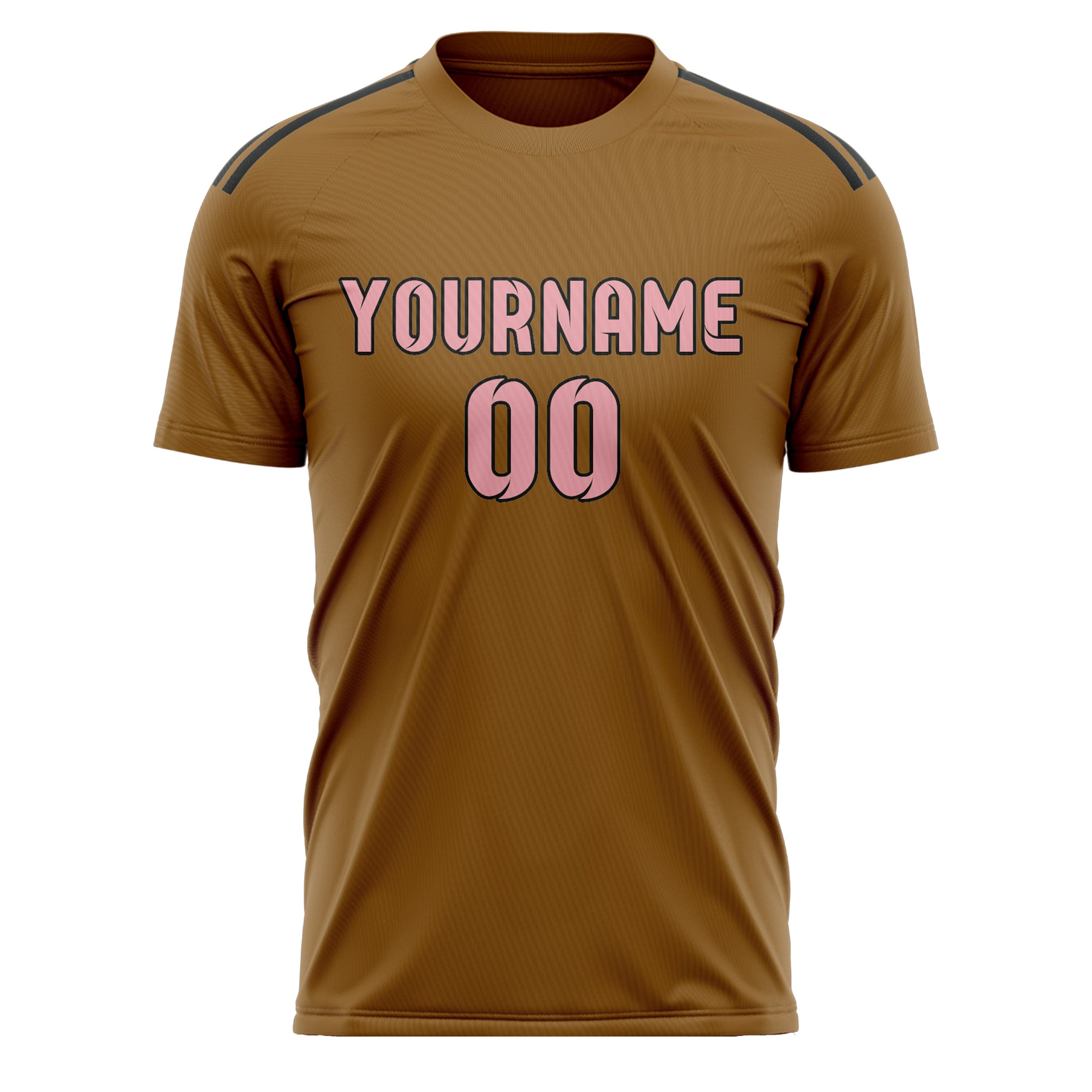 Benutzerdefiniertes Professionelles Khaki Rosa Fußballtrikot