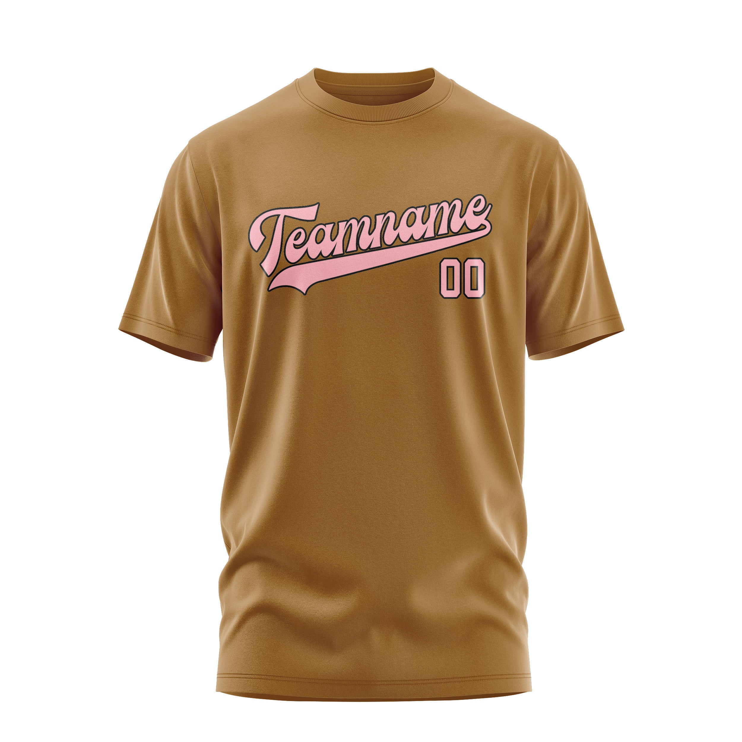 Maßgeschneidertes Khaki Rosa T-Shirt
