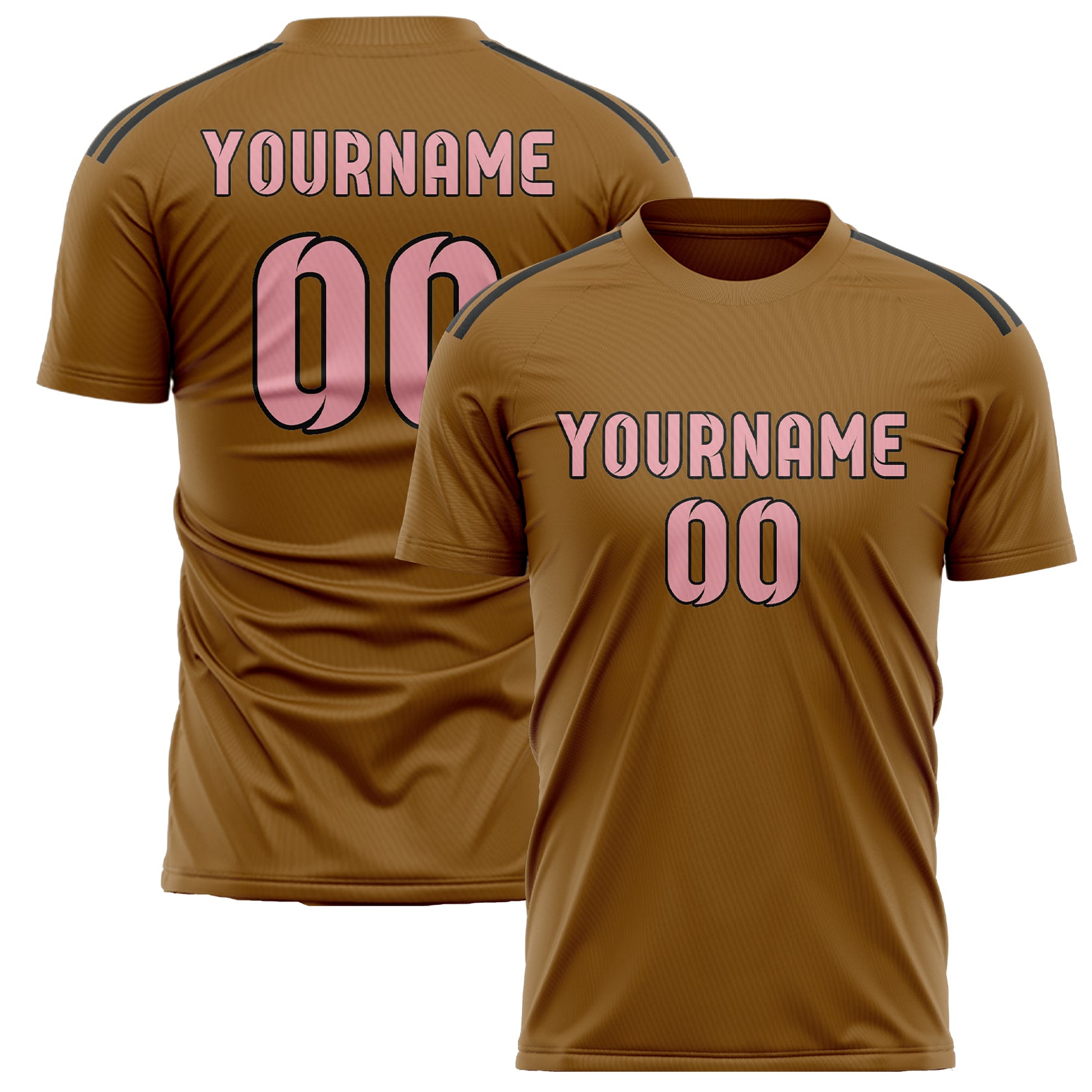 Benutzerdefiniertes Professionelles Khaki Rosa Fußballtrikot
