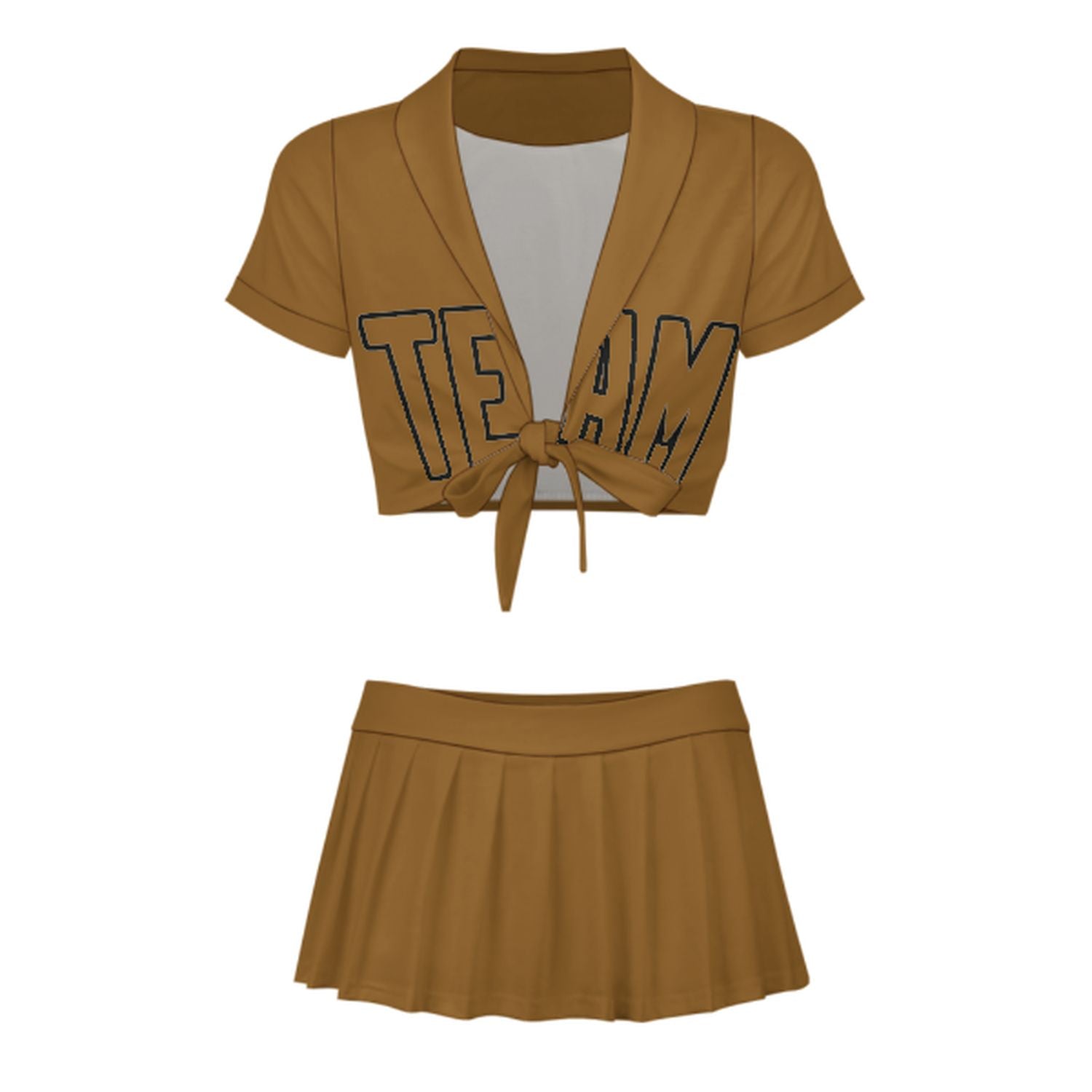 Maßgeschneidertes Khaki Khaki Cheerleader Outfit Set
