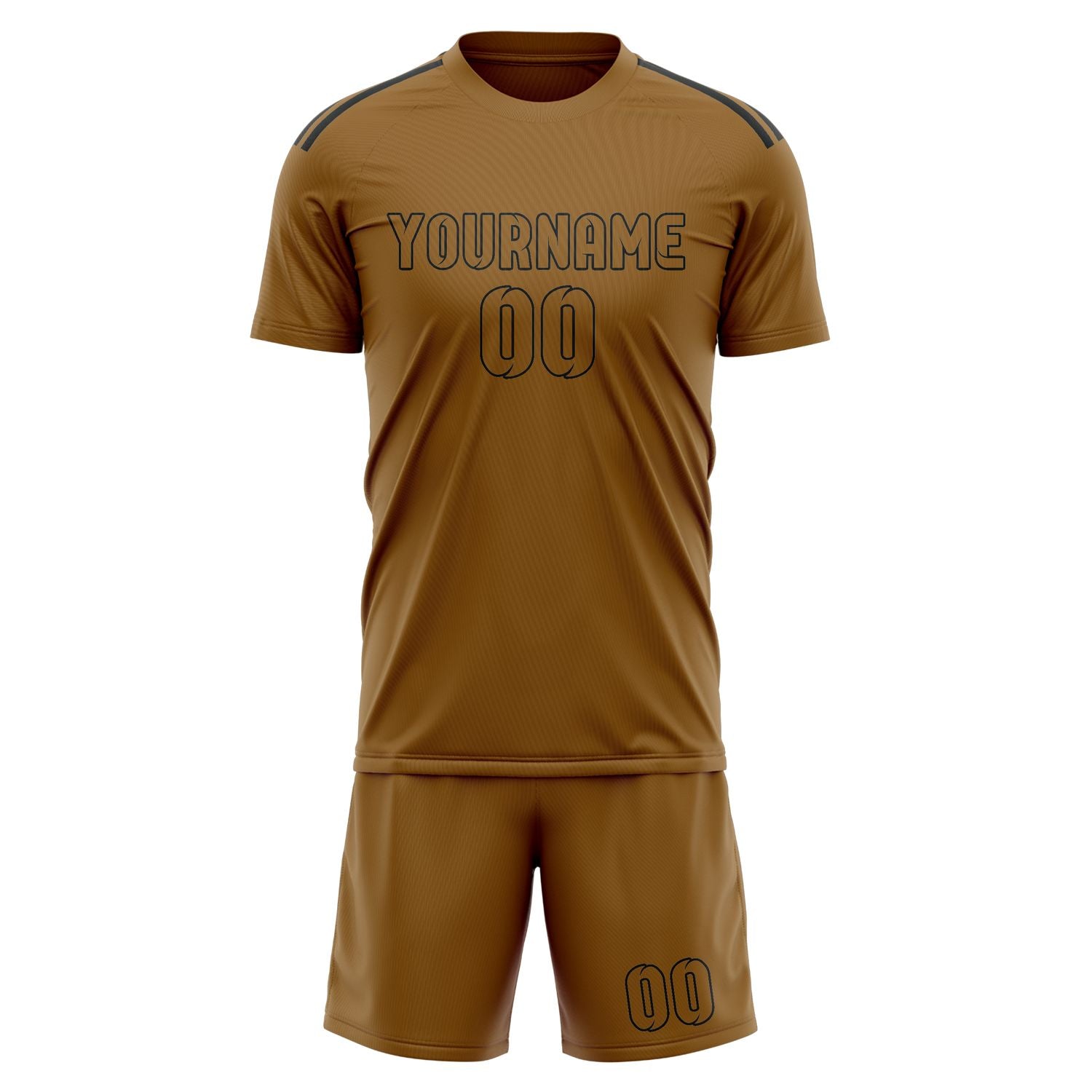Maßgeschneidertes Professionelles Khaki Khaki Fußballtrikot-Set