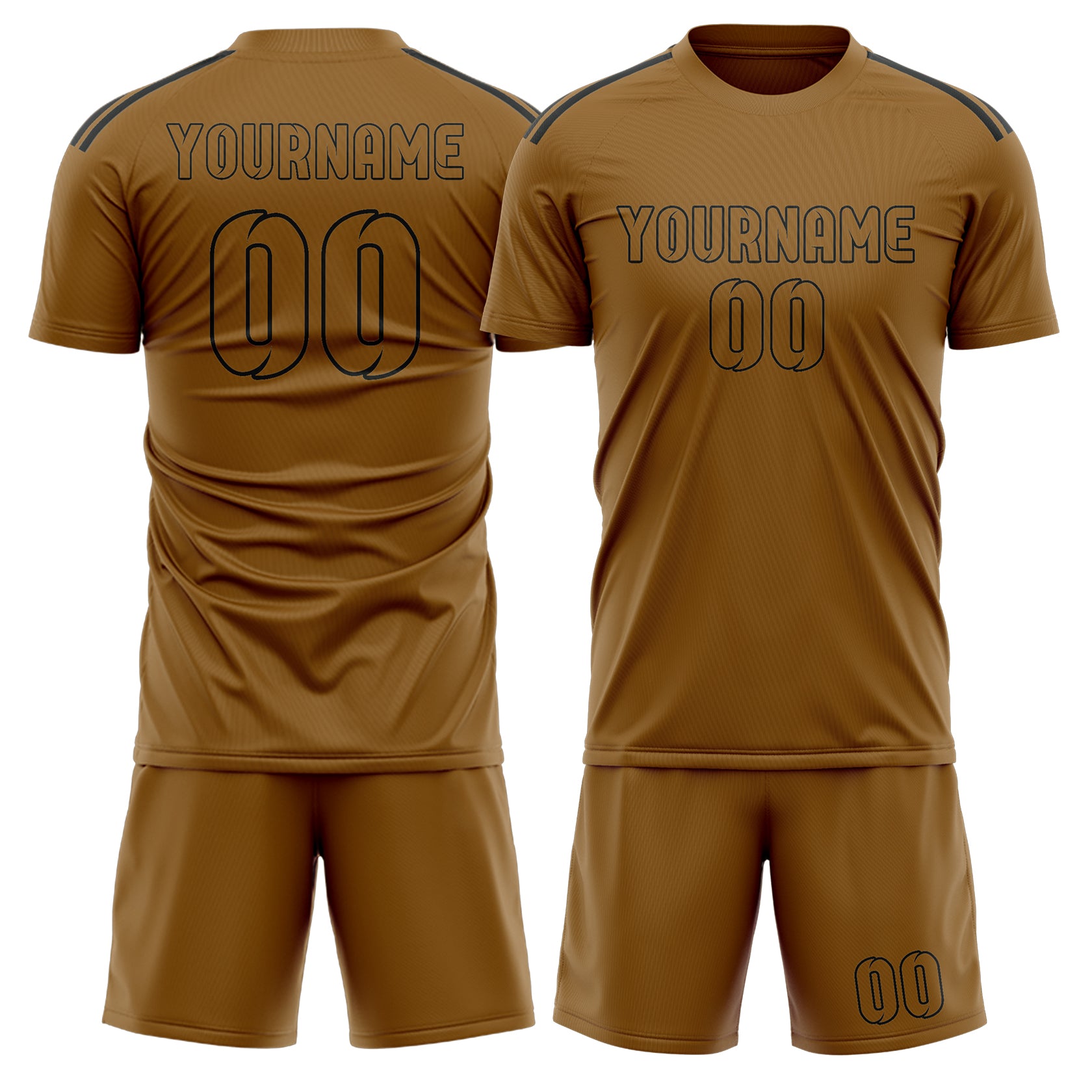 Maßgeschneidertes Professionelles Khaki Khaki Fußballtrikot-Set