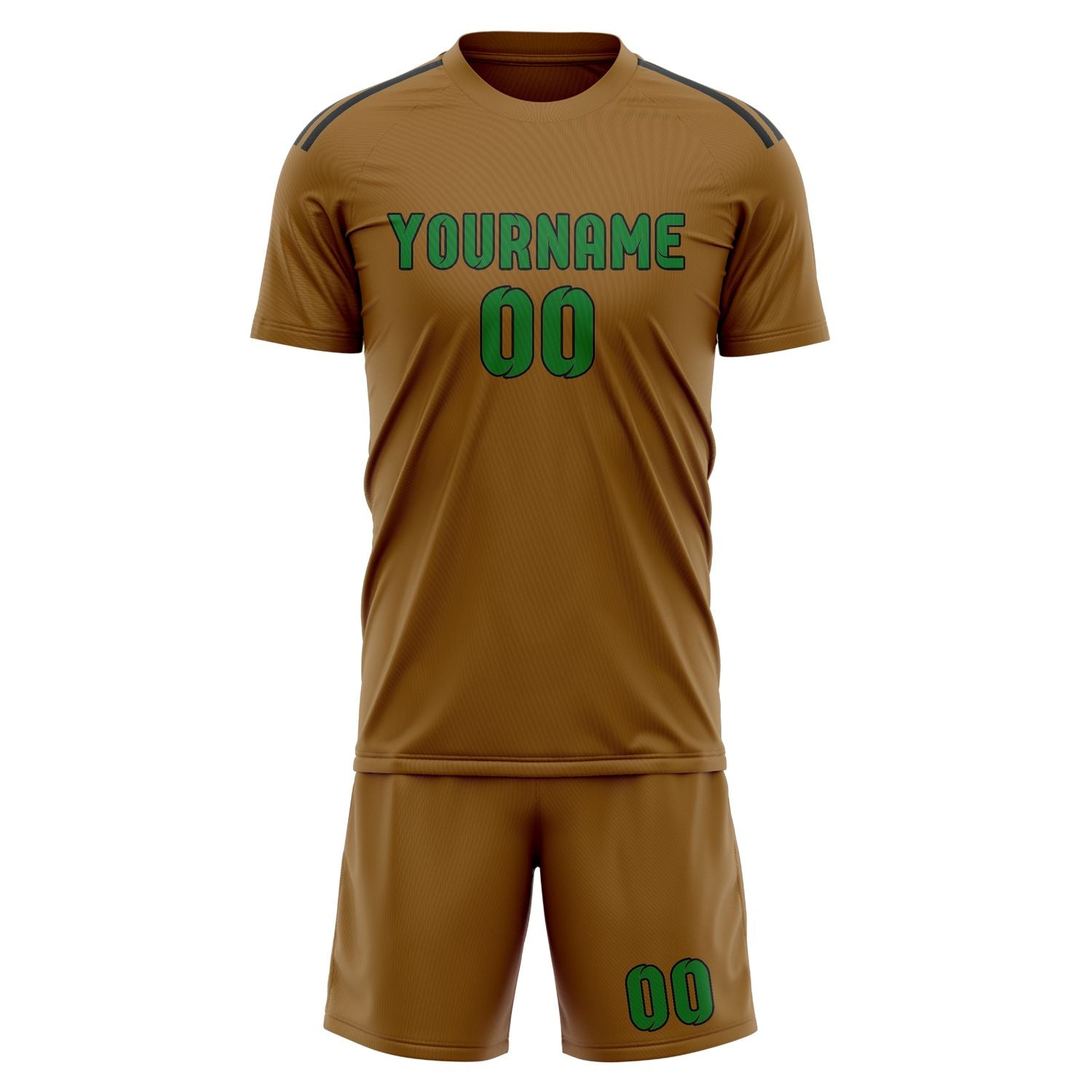 Maßgeschneidertes Professionelles Khaki Smaragdgrün Fußballtrikot-Set