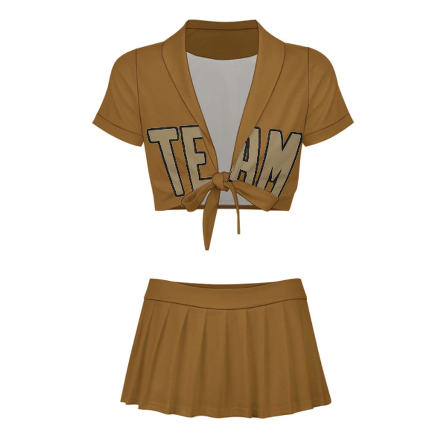 Maßgeschneidertes Khaki Hellkhaki Cheerleader Outfit Set