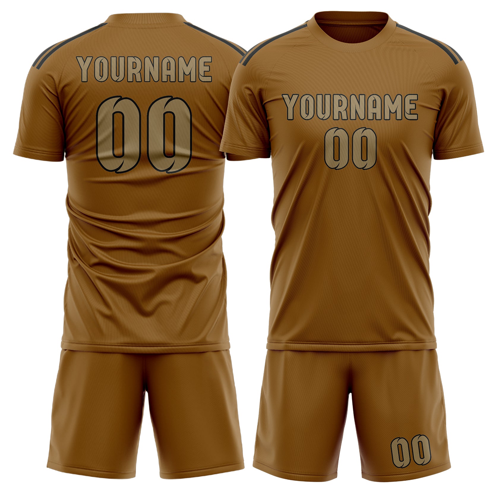 Maßgeschneidertes Professionelles Khaki Hellkhaki Fußballtrikot-Set