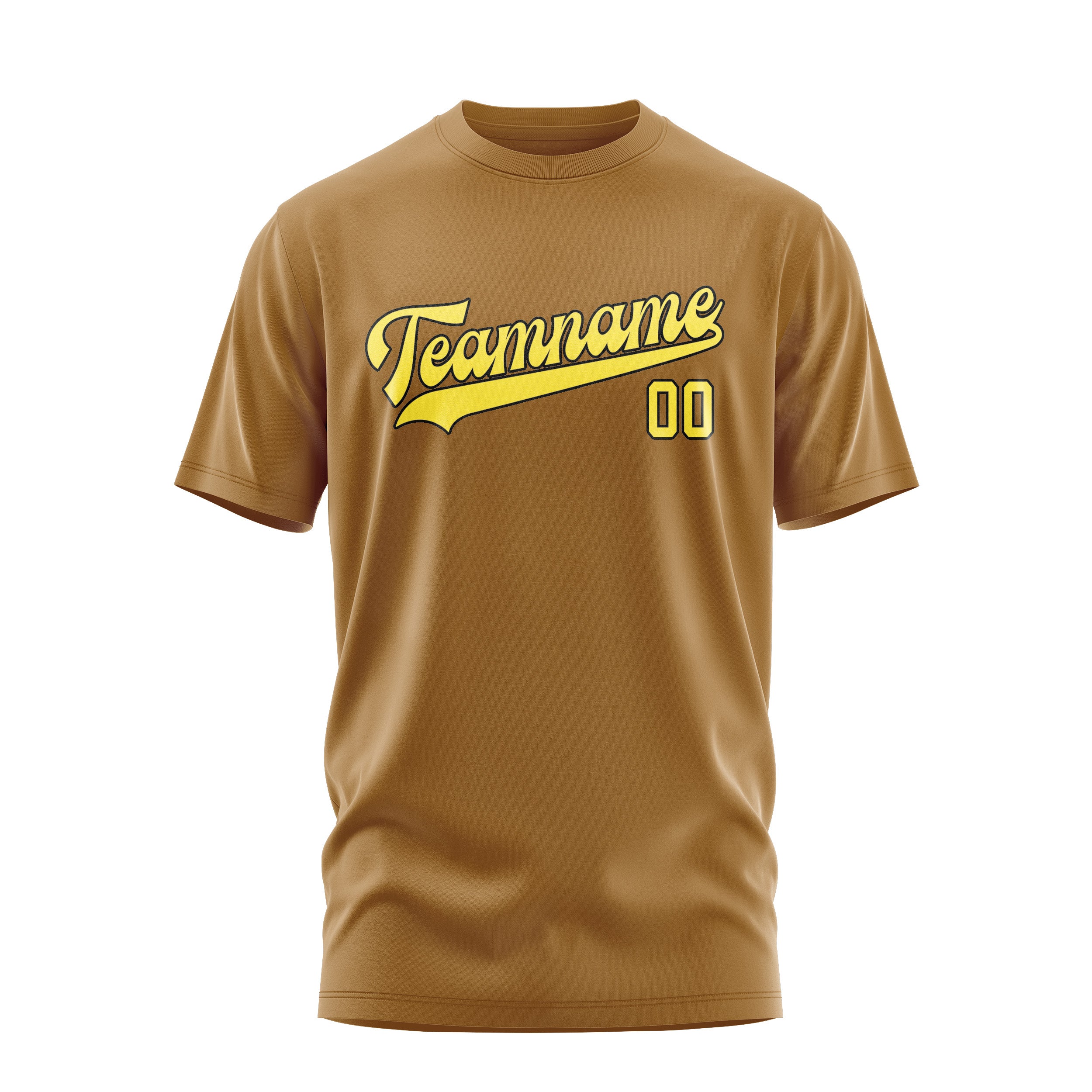 Maßgeschneidertes Khaki Blassgelb T-Shirt