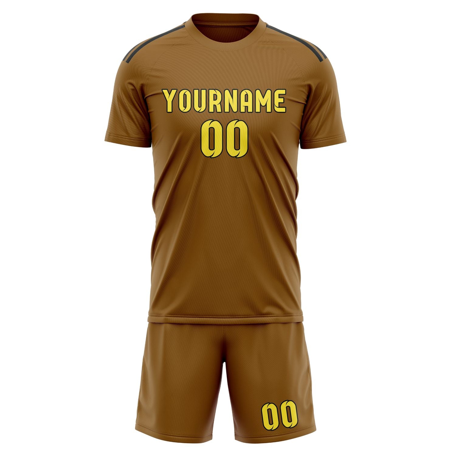 Maßgeschneidertes Professionelles Khaki Blassgelb Fußballtrikot-Set
