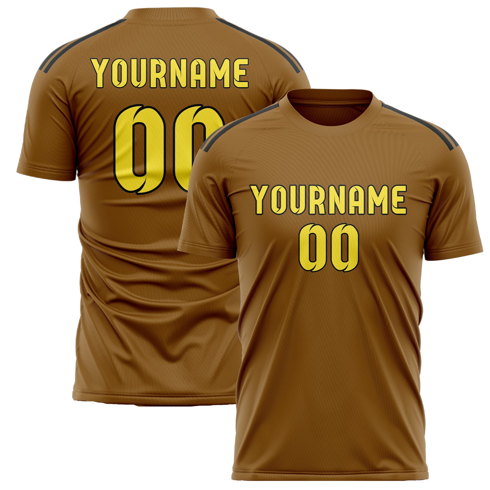 Benutzerdefiniertes Professionelles Khaki Blassgelb Fußballtrikot
