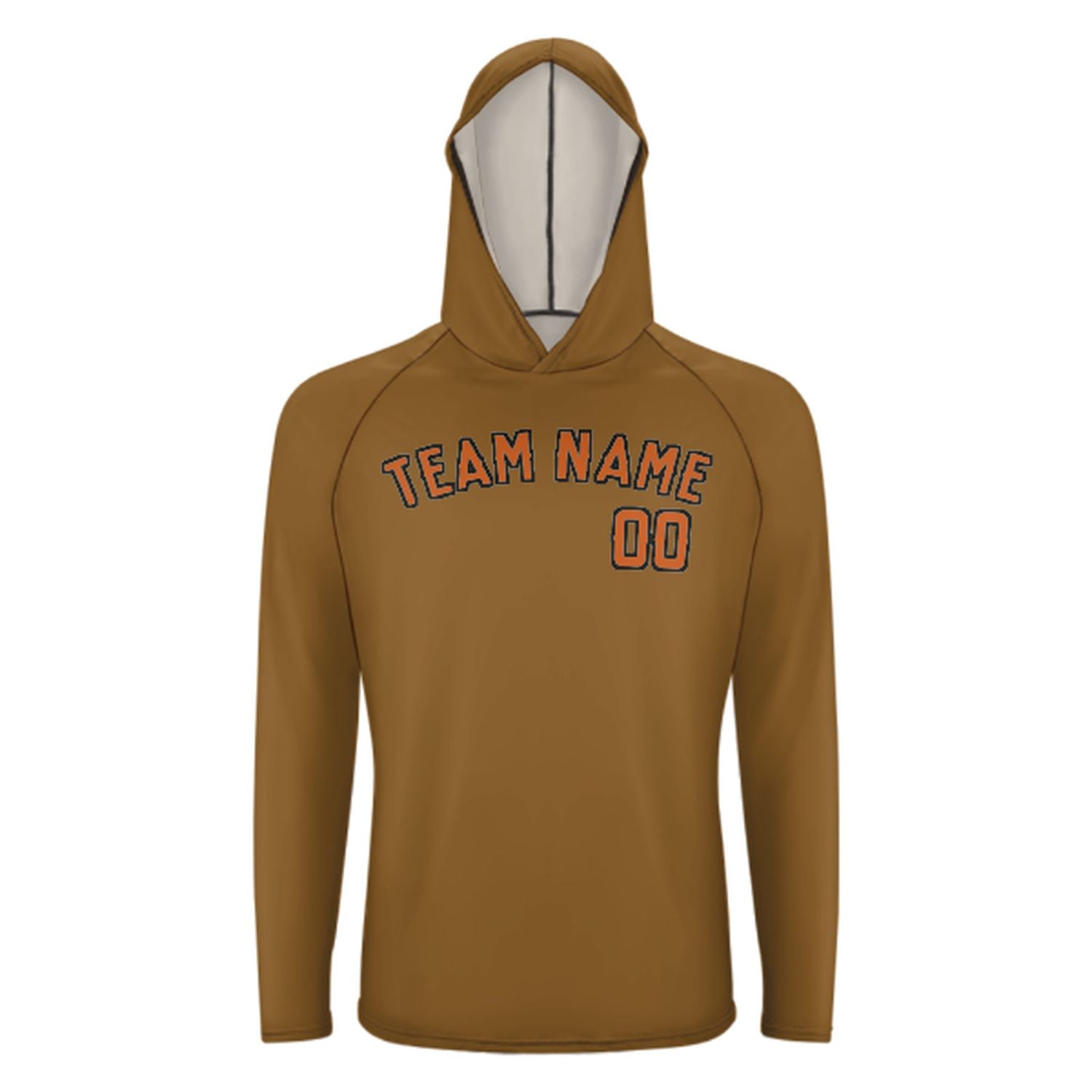 Maßgeschneidertes Khaki Orange UV-Hoodie