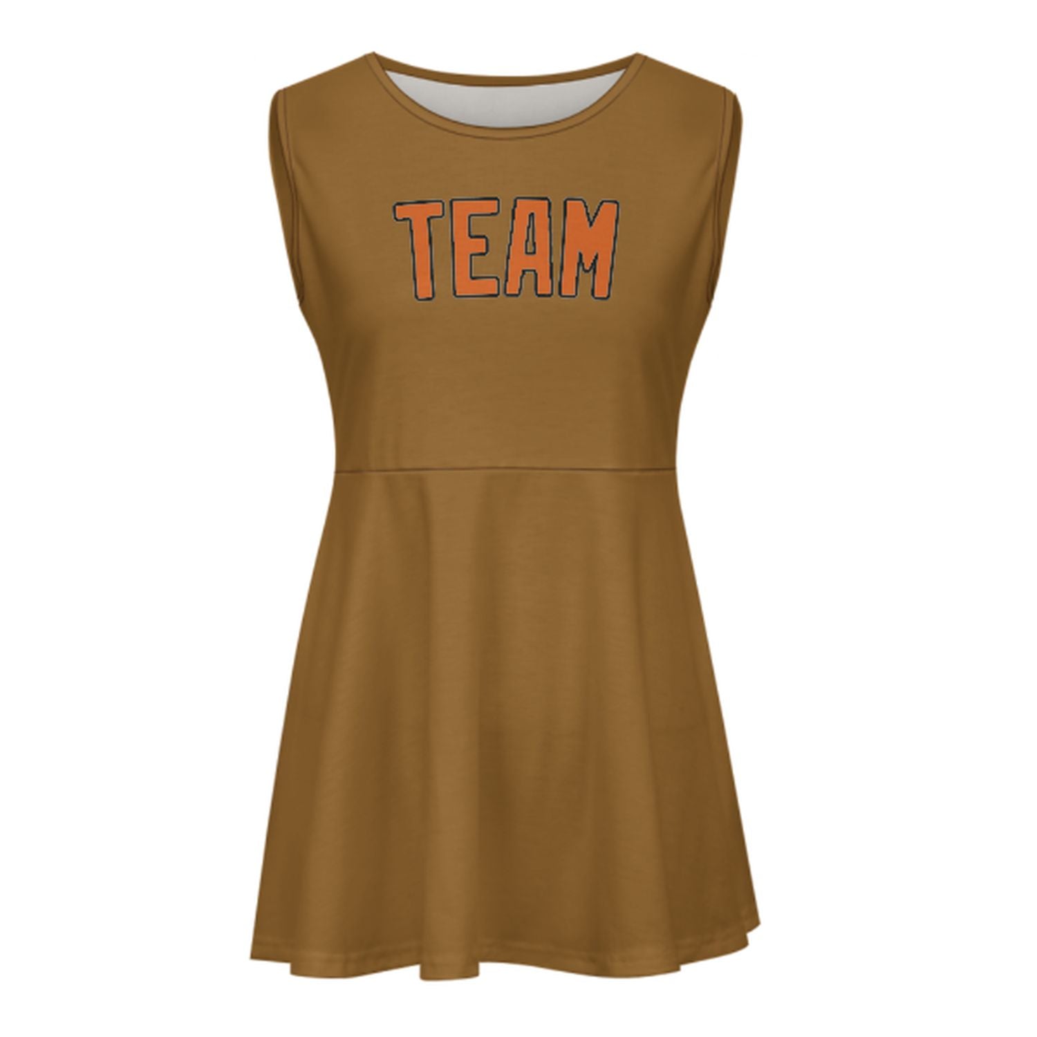 Maßgeschneidertes Khaki Orange Cheerleader-Kleid