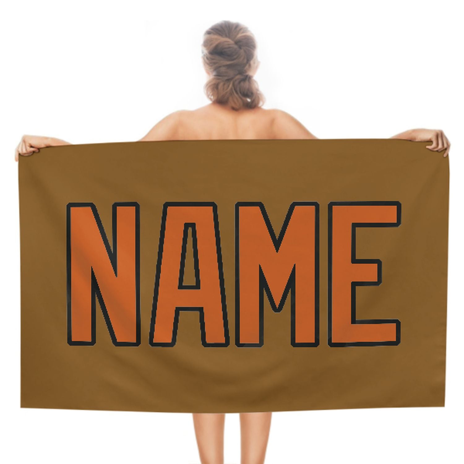 Maßgeschneidertes Khaki Orange Strandtuch