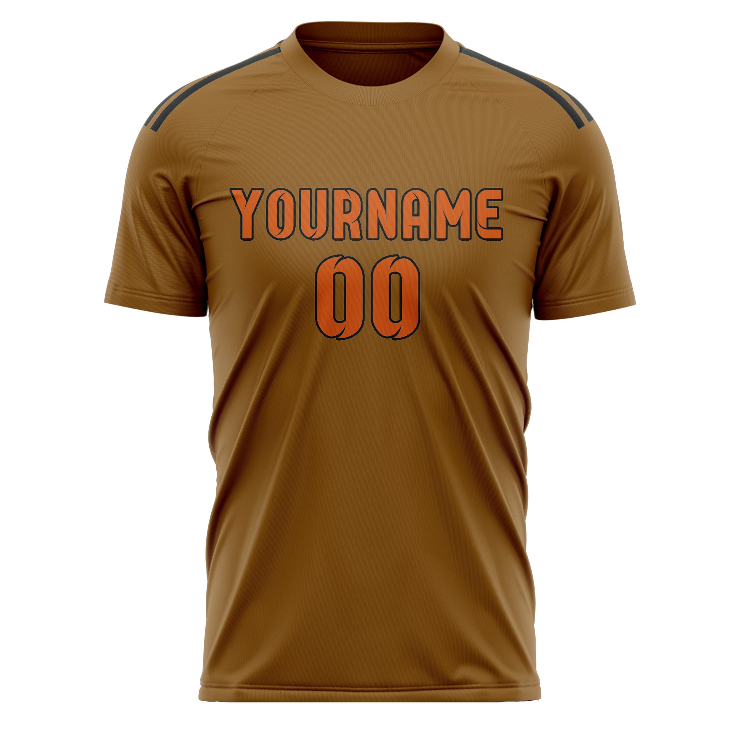 Benutzerdefiniertes Professionelles Khaki Orange Fußballtrikot