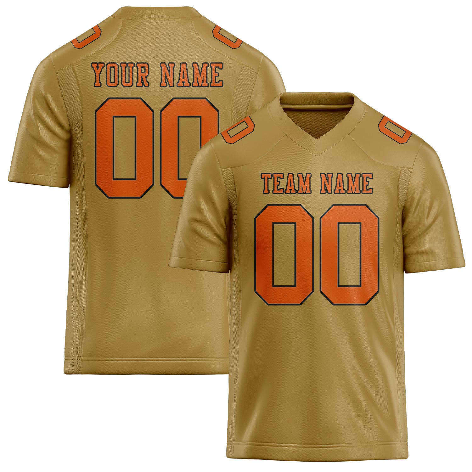 Maßgeschneidertes Professionelles Khaki Orange Rugbytrikot