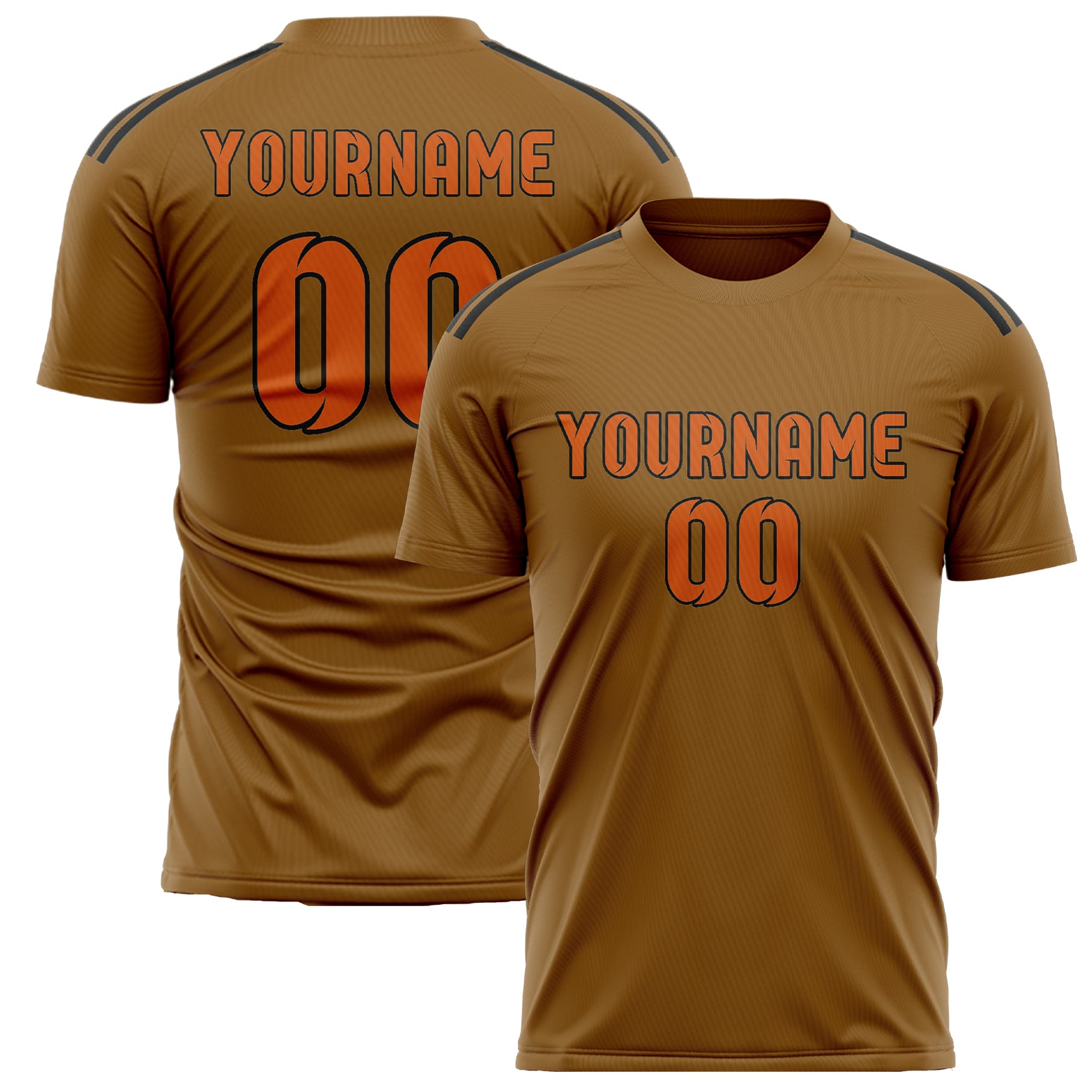 Benutzerdefiniertes Professionelles Khaki Orange Fußballtrikot