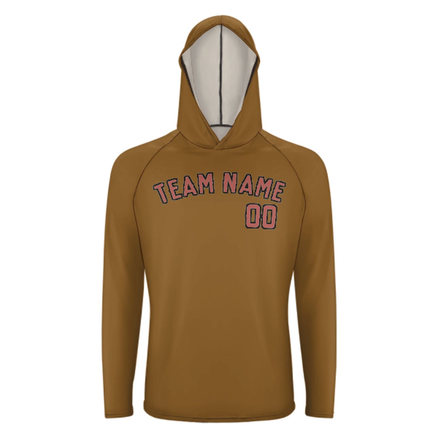 Maßgeschneidertes Khaki Kupferrose UV-Hoodie