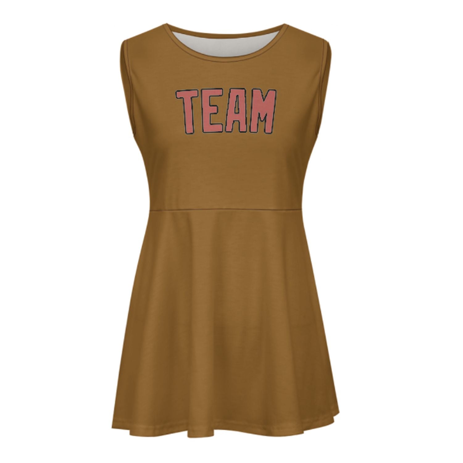 Maßgeschneidertes Khaki Kupferrose Cheerleader-Kleid