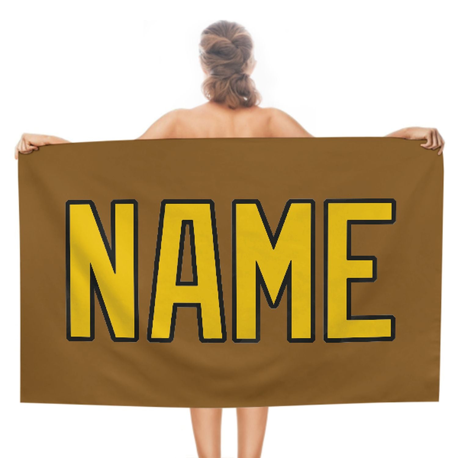Maßgeschneidertes Khaki Gold Strandtuch