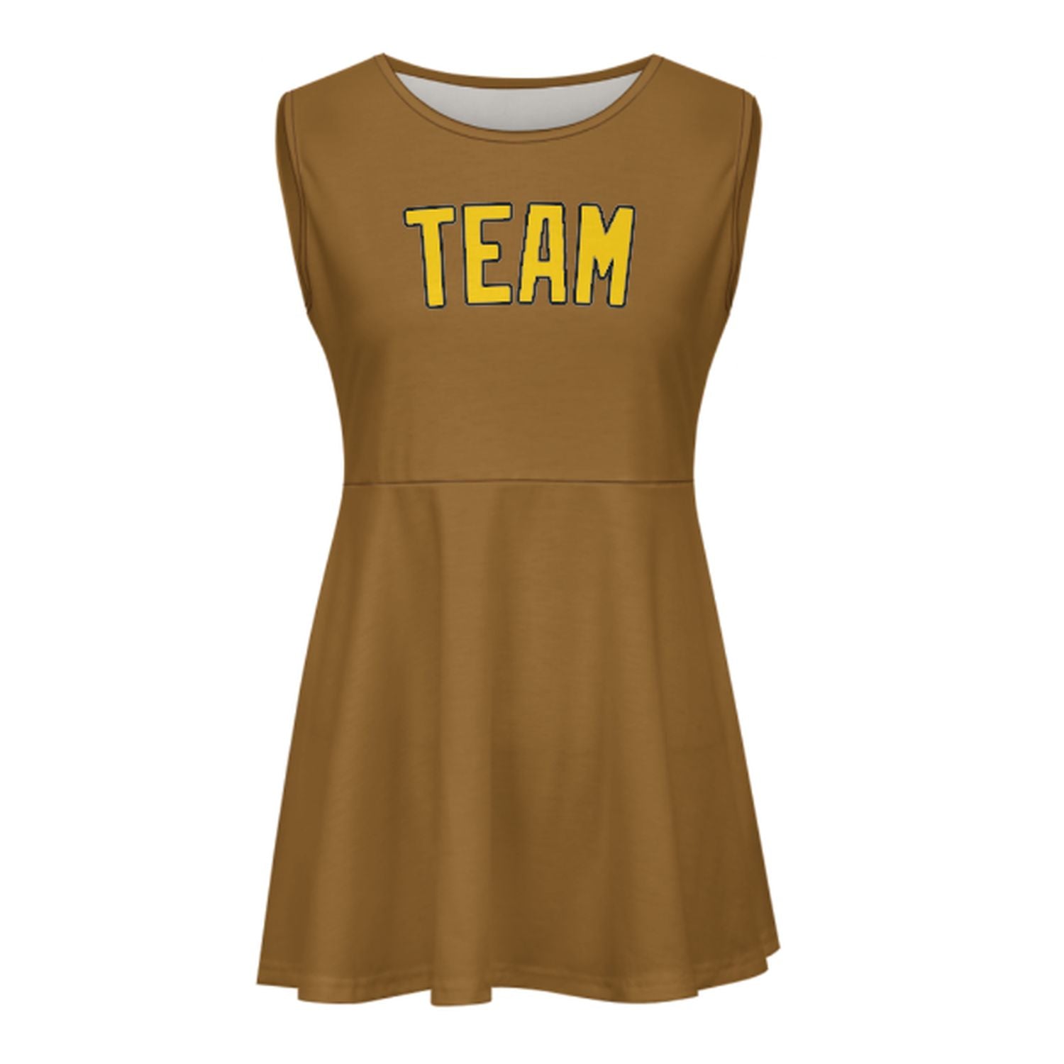 Maßgeschneidertes Khaki Gold Cheerleader-Kleid