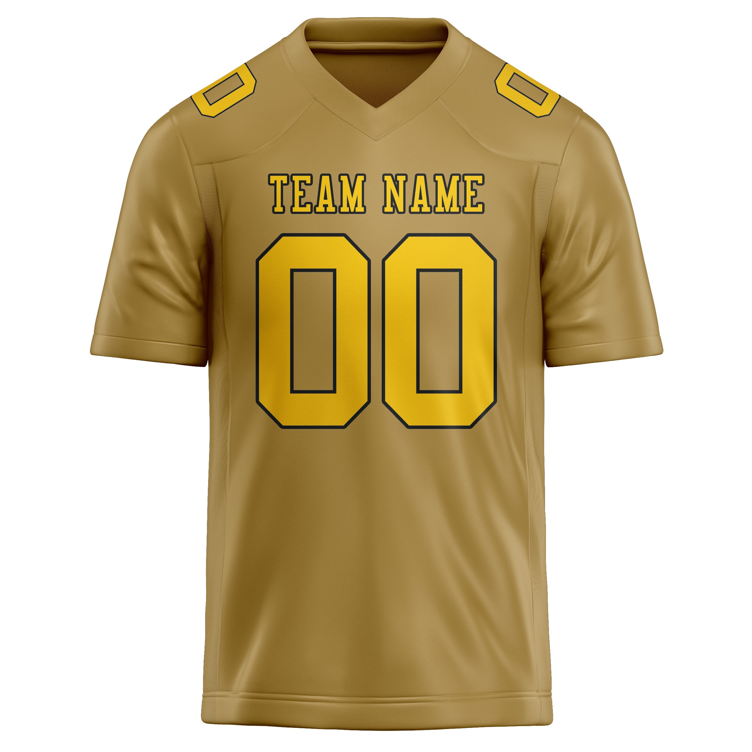 Maßgeschneidertes Professionelles Khaki Gold Rugbytrikot