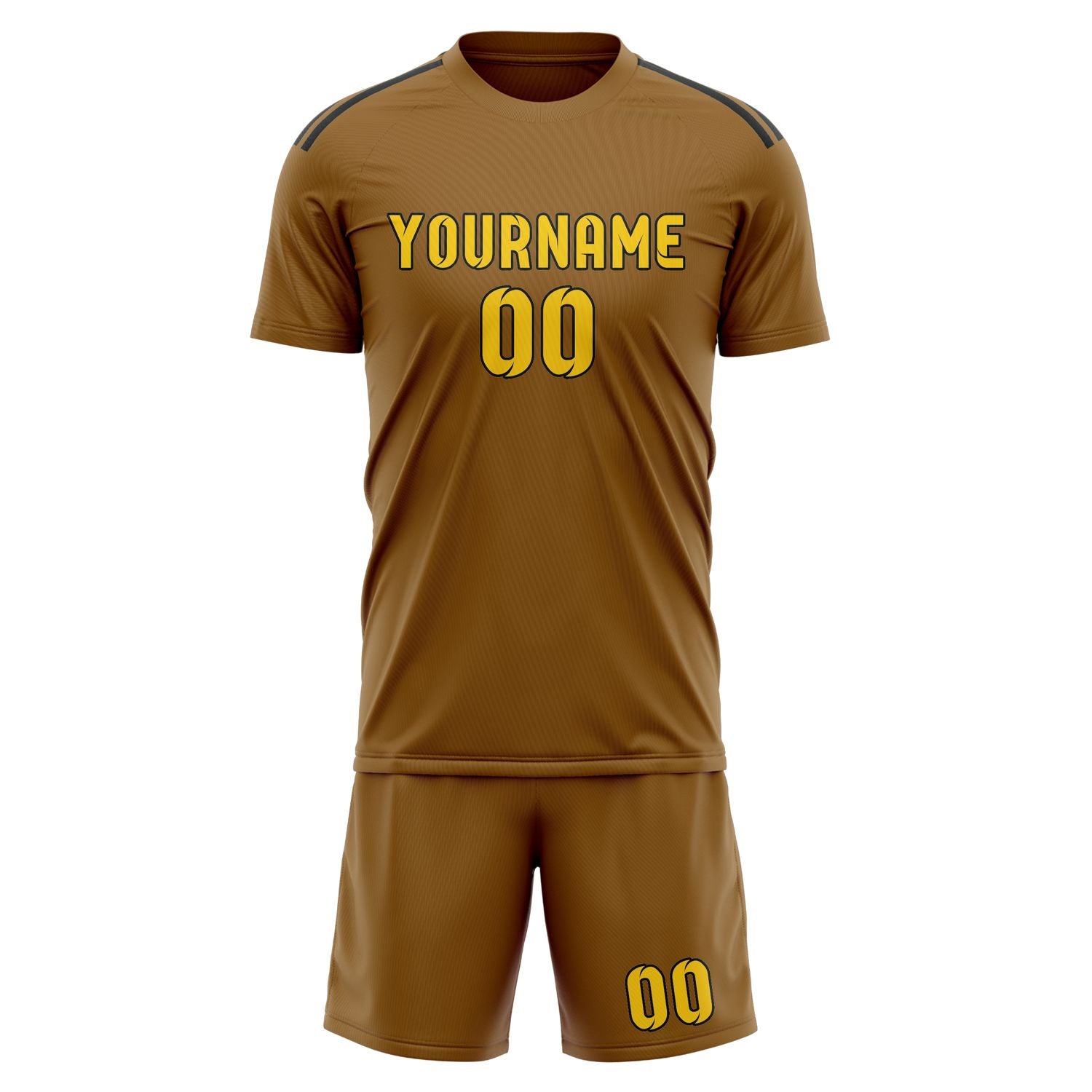 Maßgeschneidertes Professionelles Khaki Gold Fußballtrikot-Set