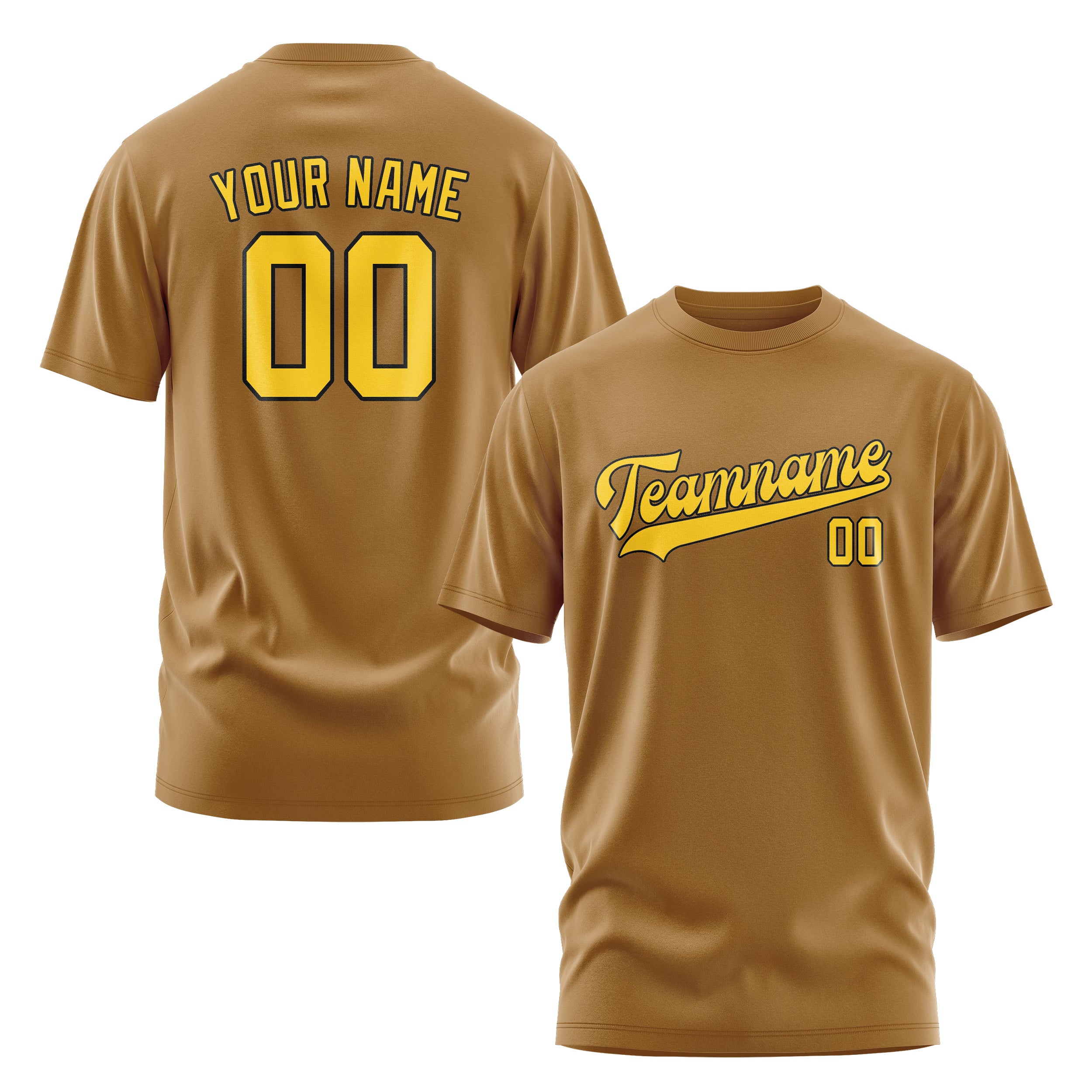 Maßgeschneidertes Khaki Gold T-Shirt