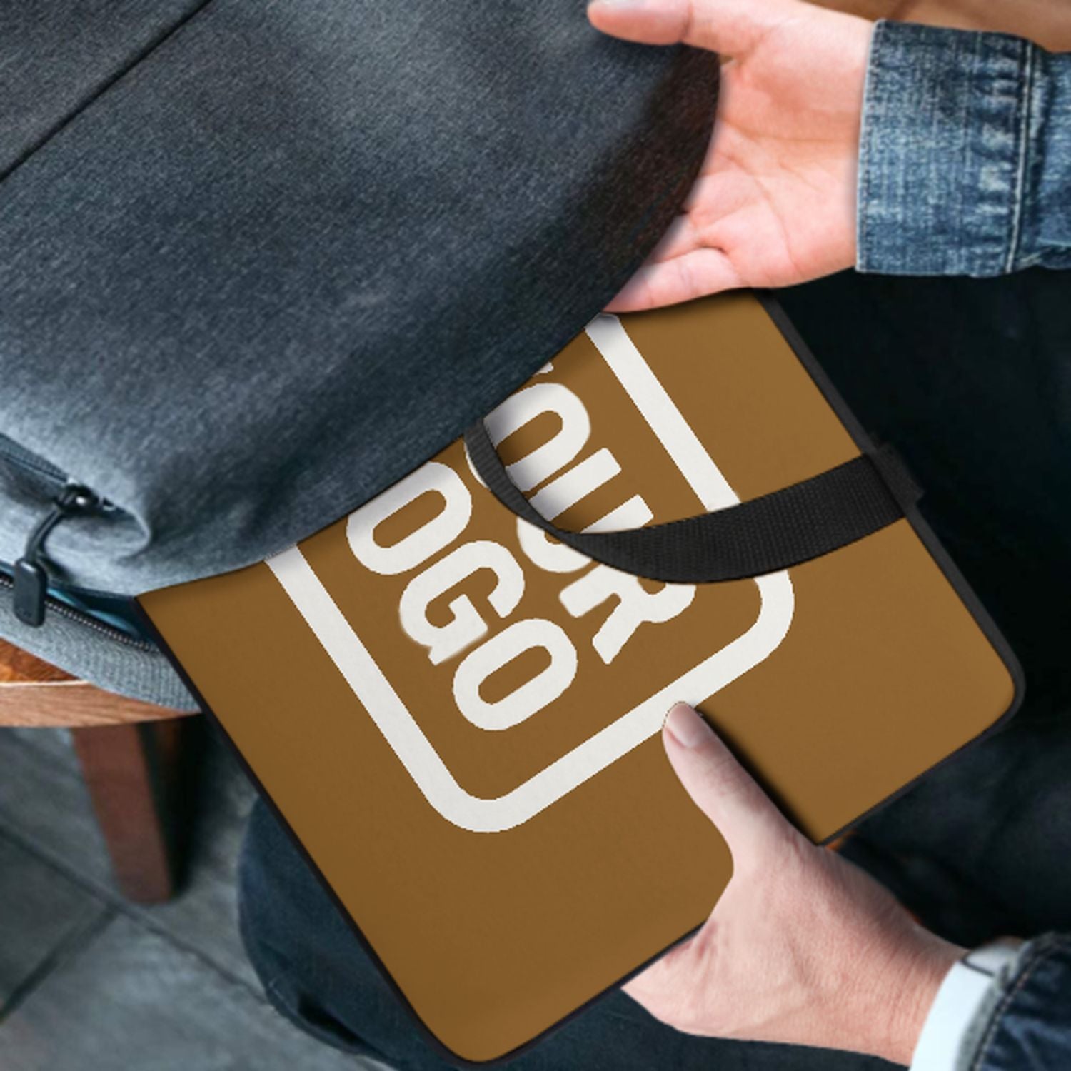 Maßgeschneidertes Khaki White Laptop Tasche