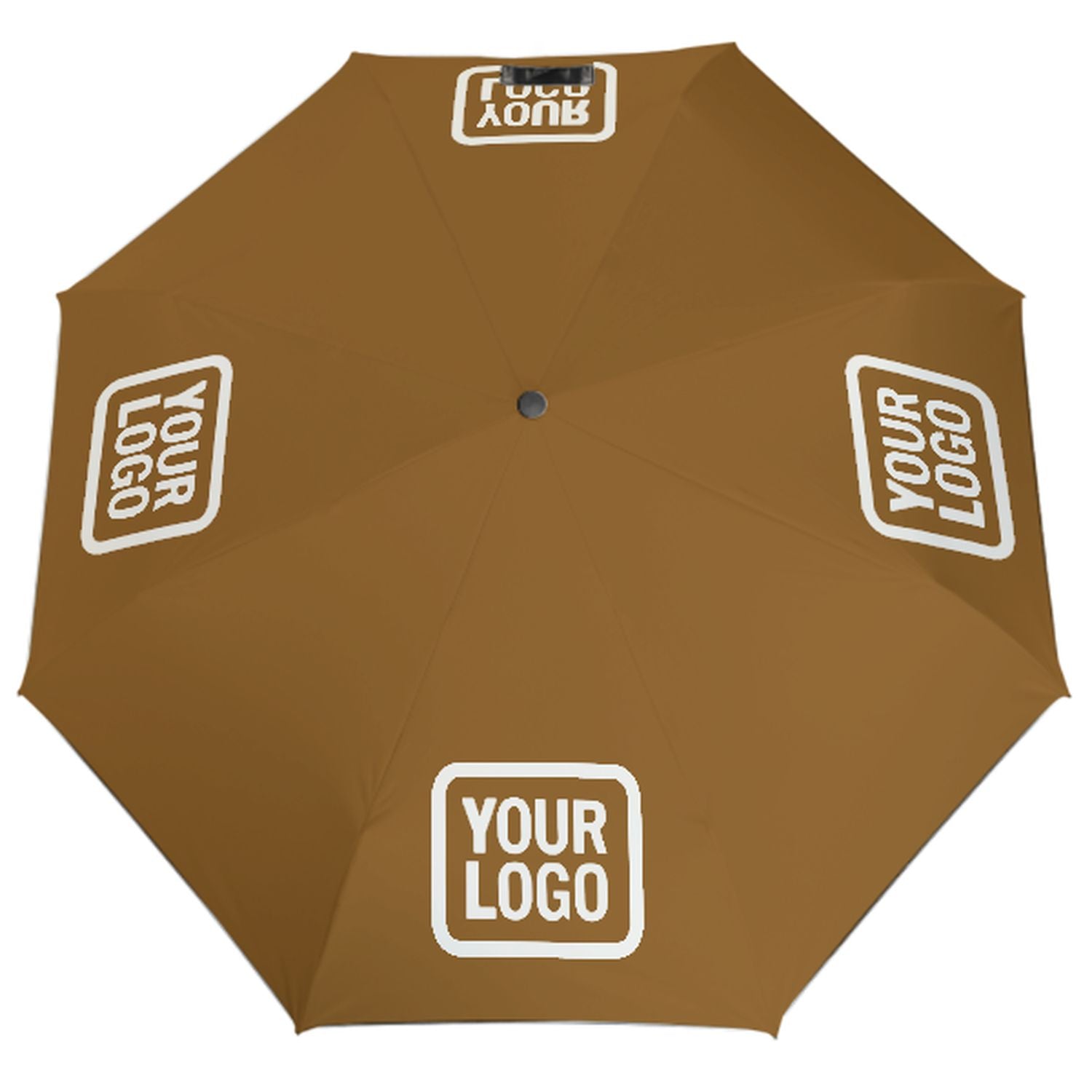 Maßgeschneidertes Khaki Weiß Automatik-Regenschirm