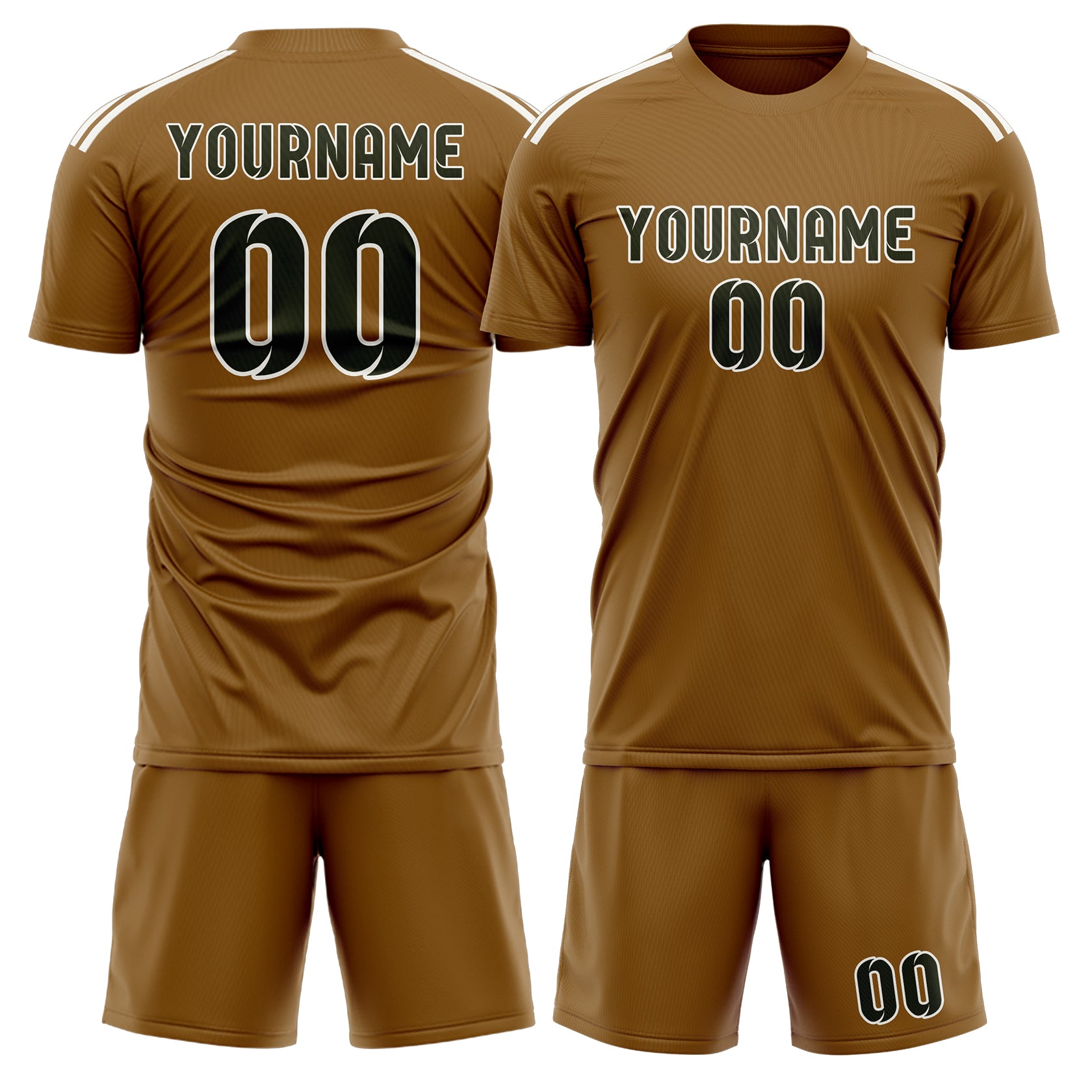 Maßgeschneidertes Professionelles Khaki Dunkles Oliv Fußballtrikot-Set