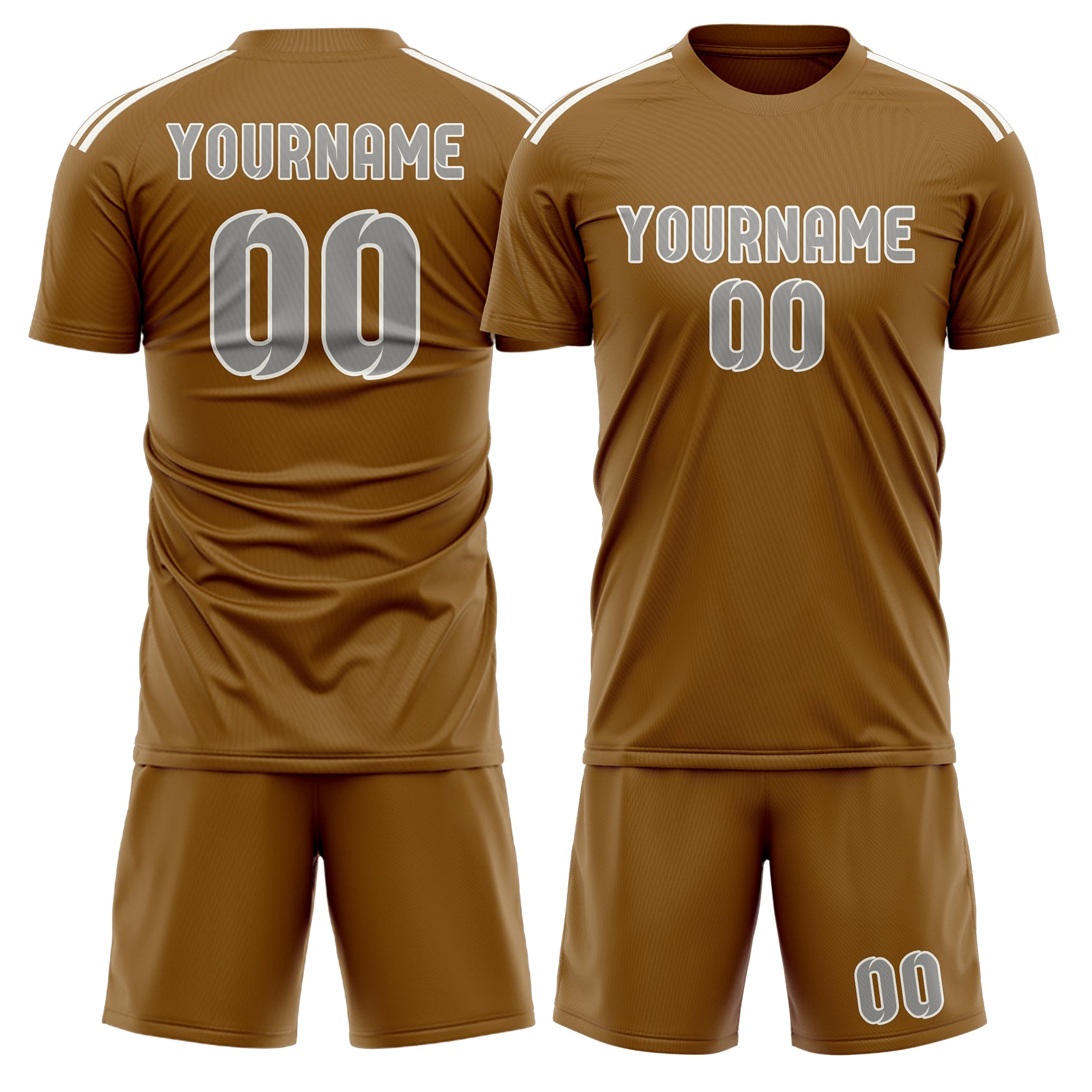 Maßgeschneidertes Professionelles Khaki Grau Fußballtrikot-Set