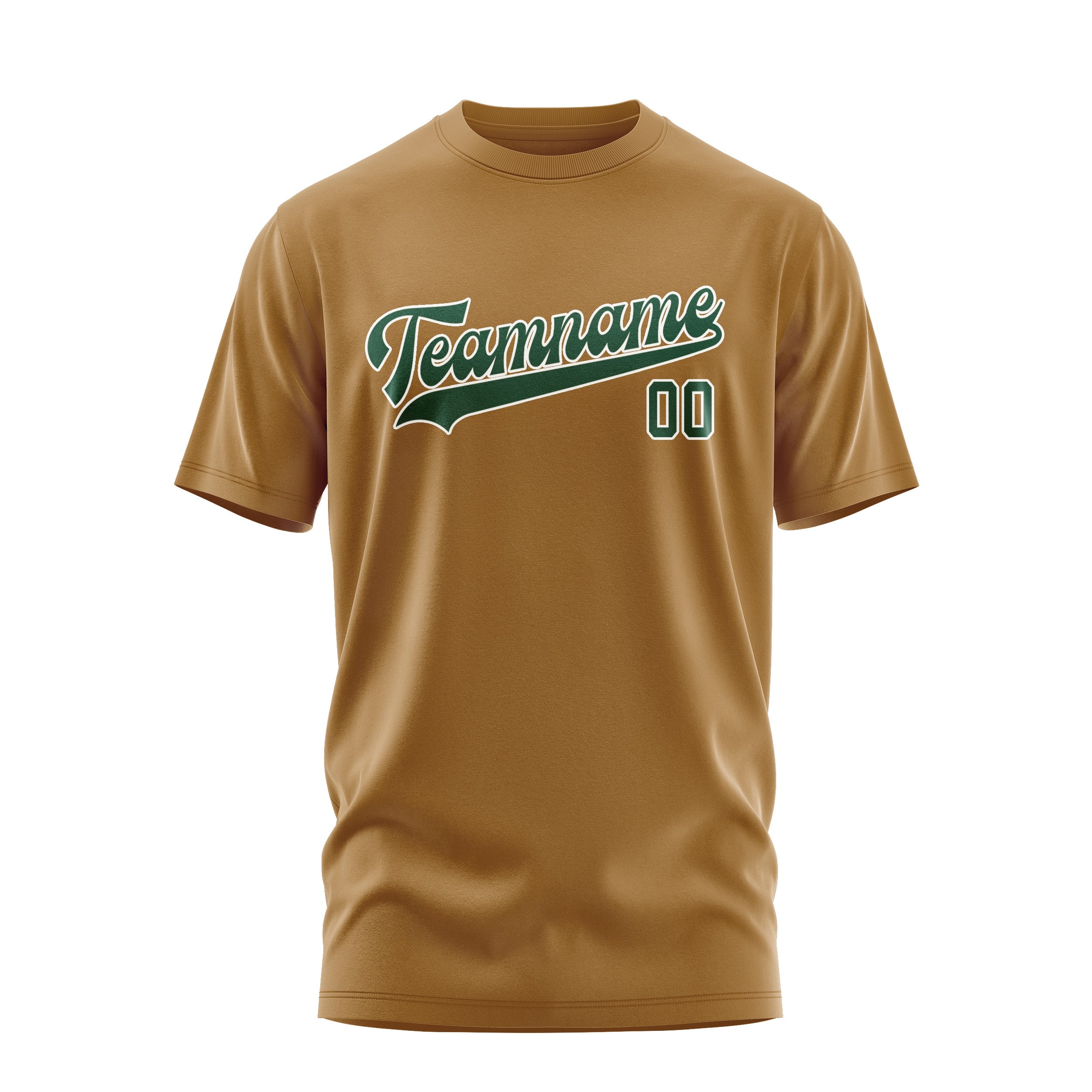 Maßgeschneidertes Khaki Moosgrün T-Shirt