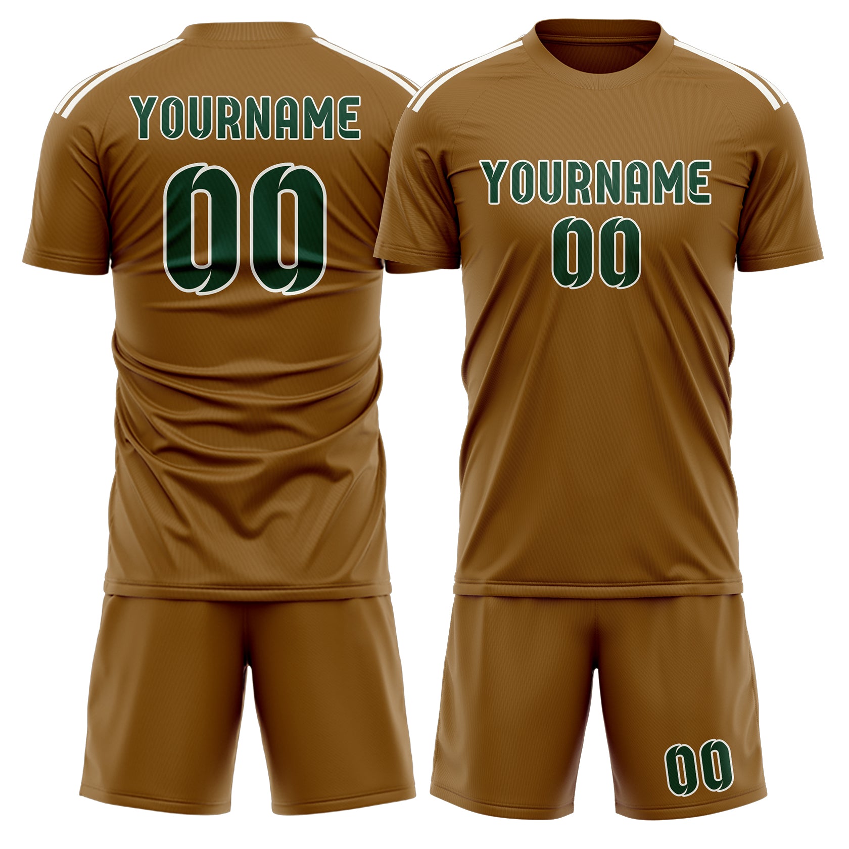 Maßgeschneidertes Professionelles Khaki Moosgrün Fußballtrikot-Set