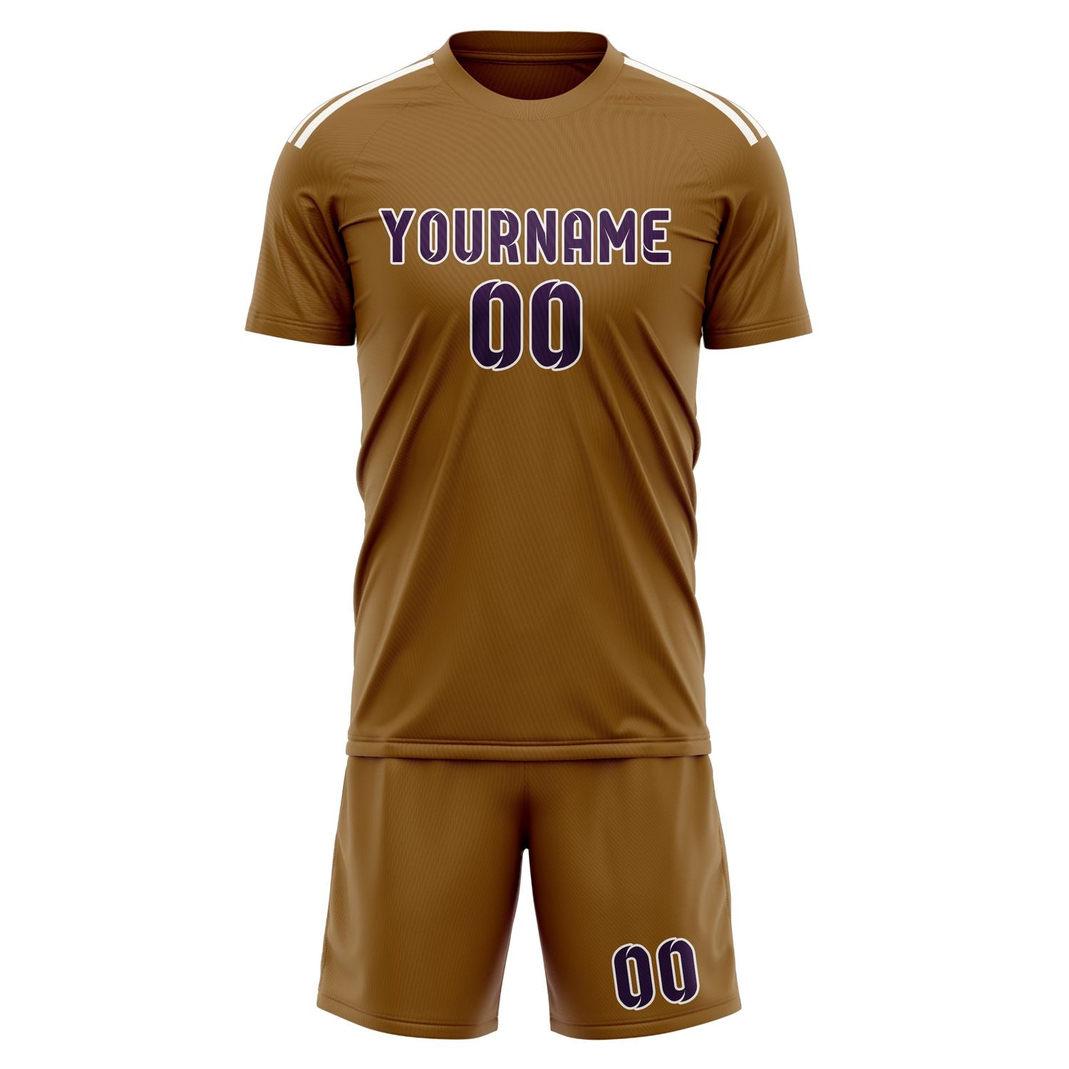 Maßgeschneidertes Professionelles Khaki Lila Fußballtrikot-Set