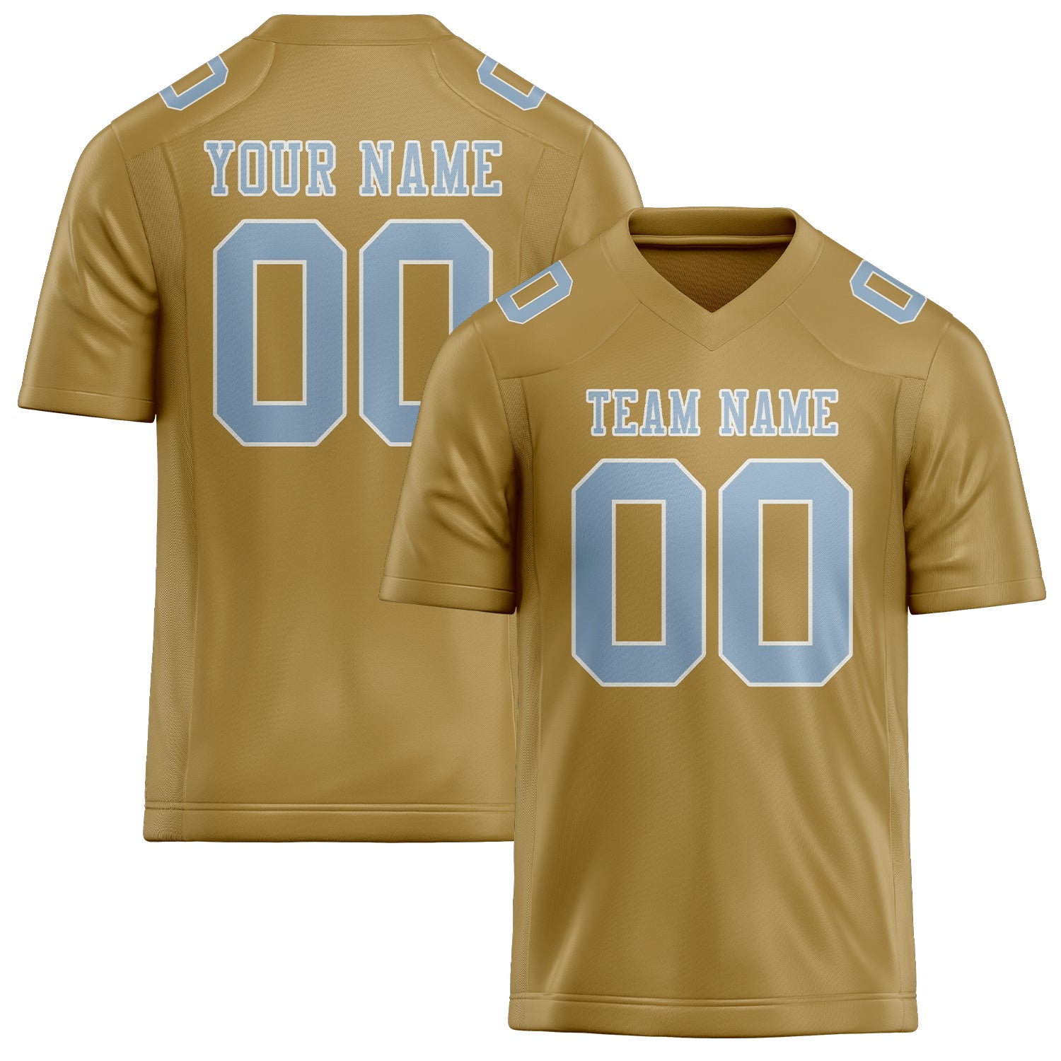 Maßgeschneidertes Professionelles Khaki Hellblau Rugbytrikot