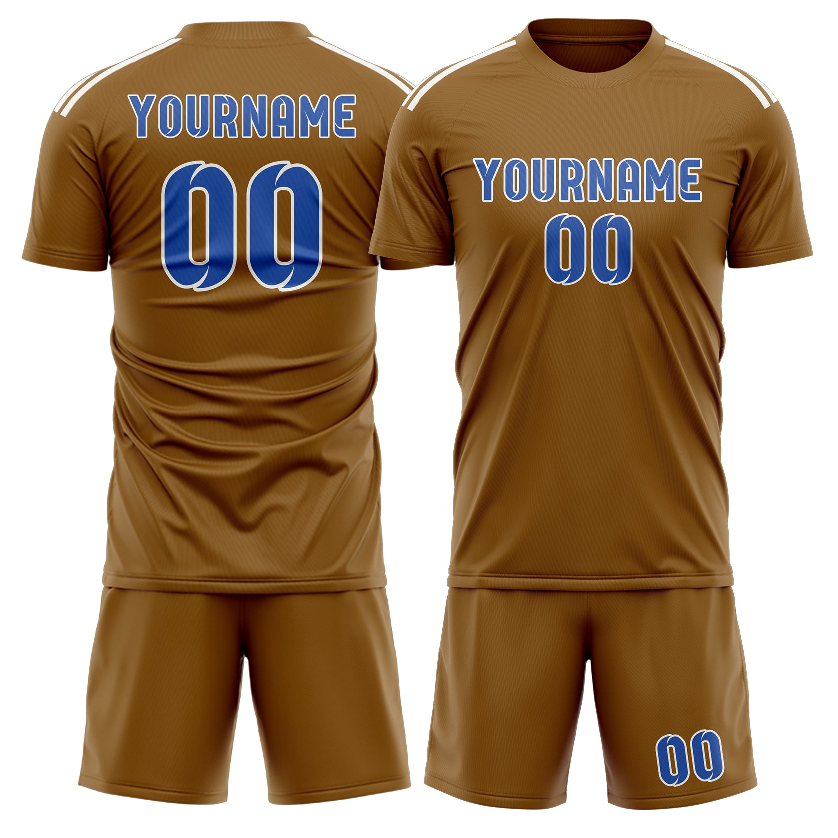 Maßgeschneidertes Professionelles Khaki Himmelblau Fußballtrikot-Set