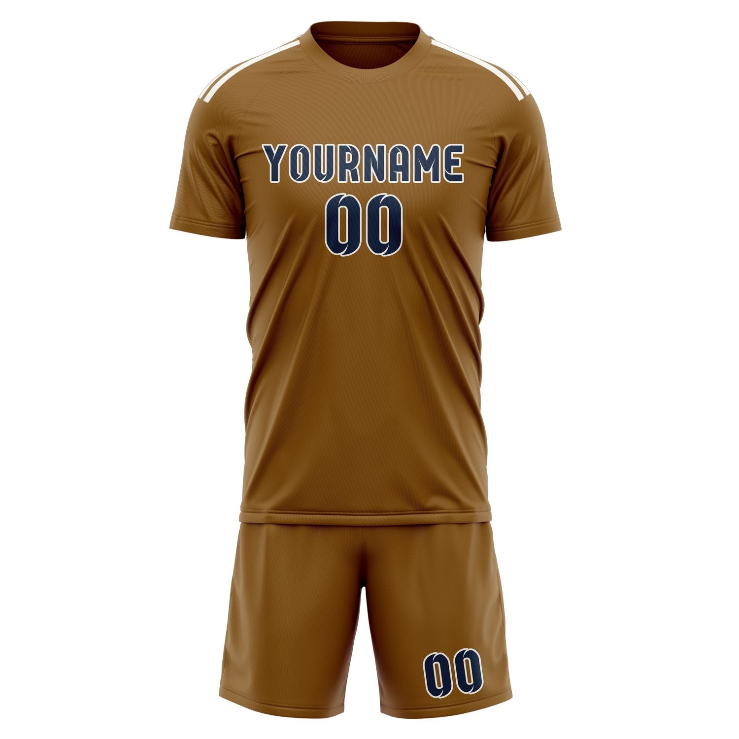 Maßgeschneidertes Professionelles Khaki Marineblau Fußballtrikot-Set