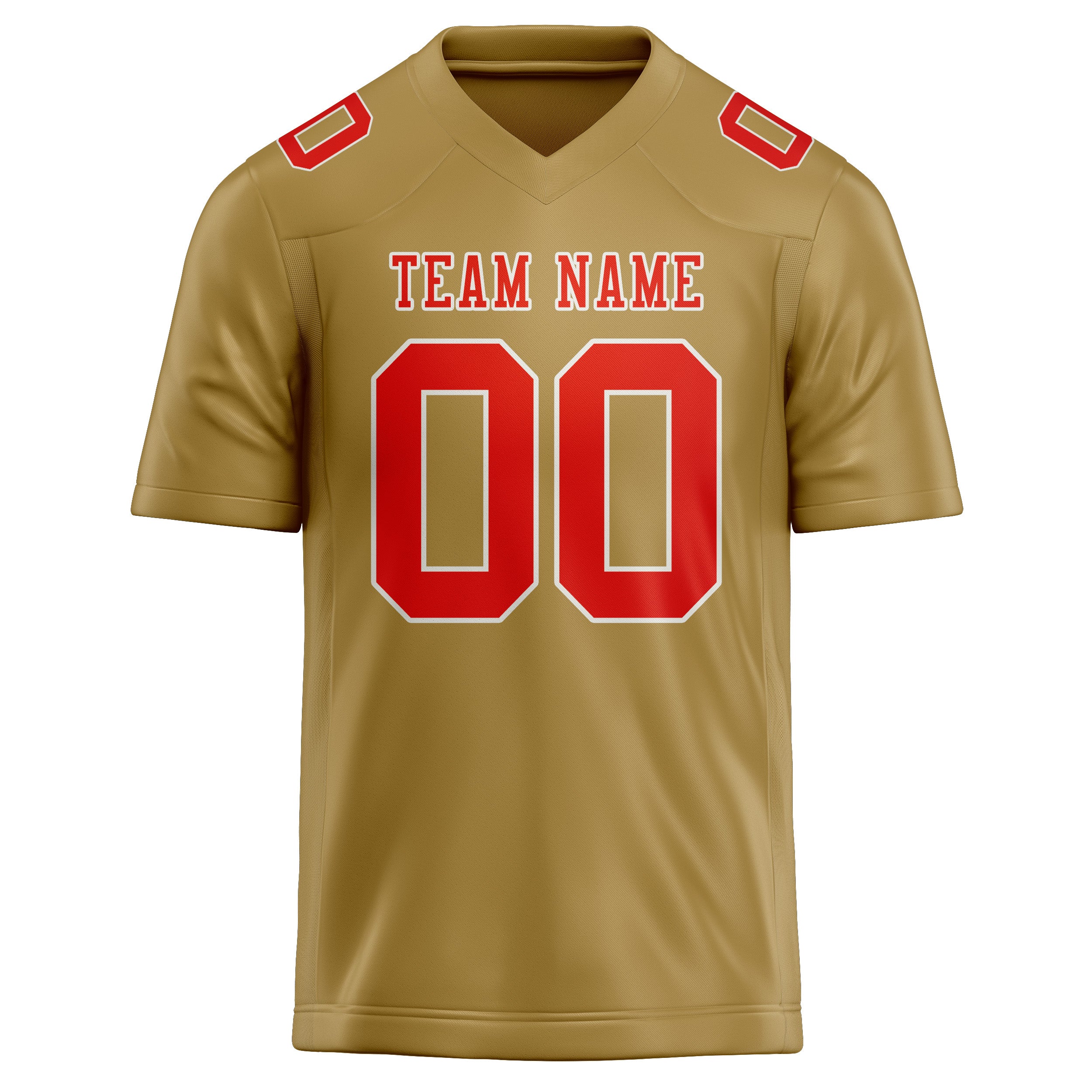 Maßgeschneidertes Professionelles Khaki Orangerot Rugbytrikot