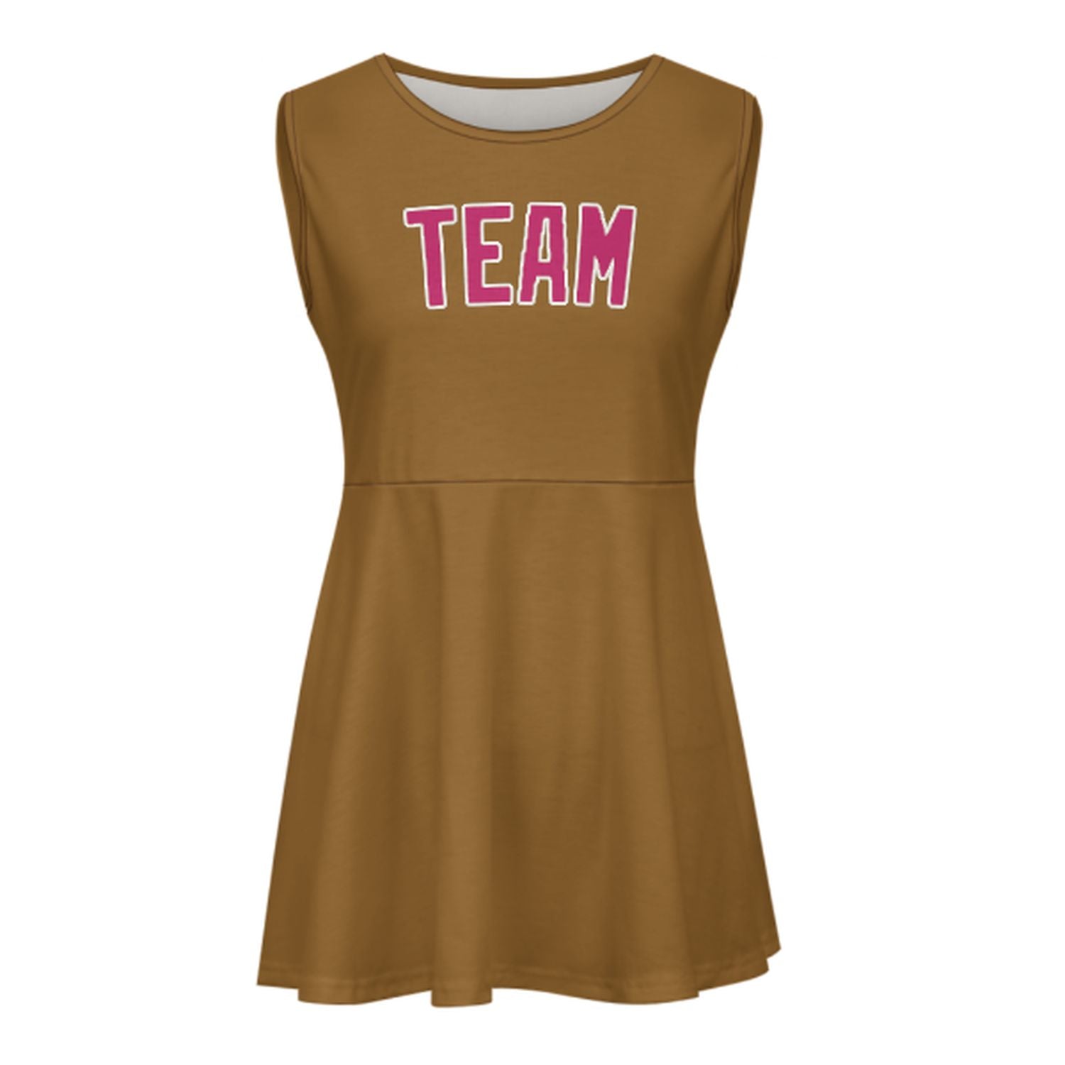Maßgeschneidertes Khaki Rosarot Cheerleader-Kleid