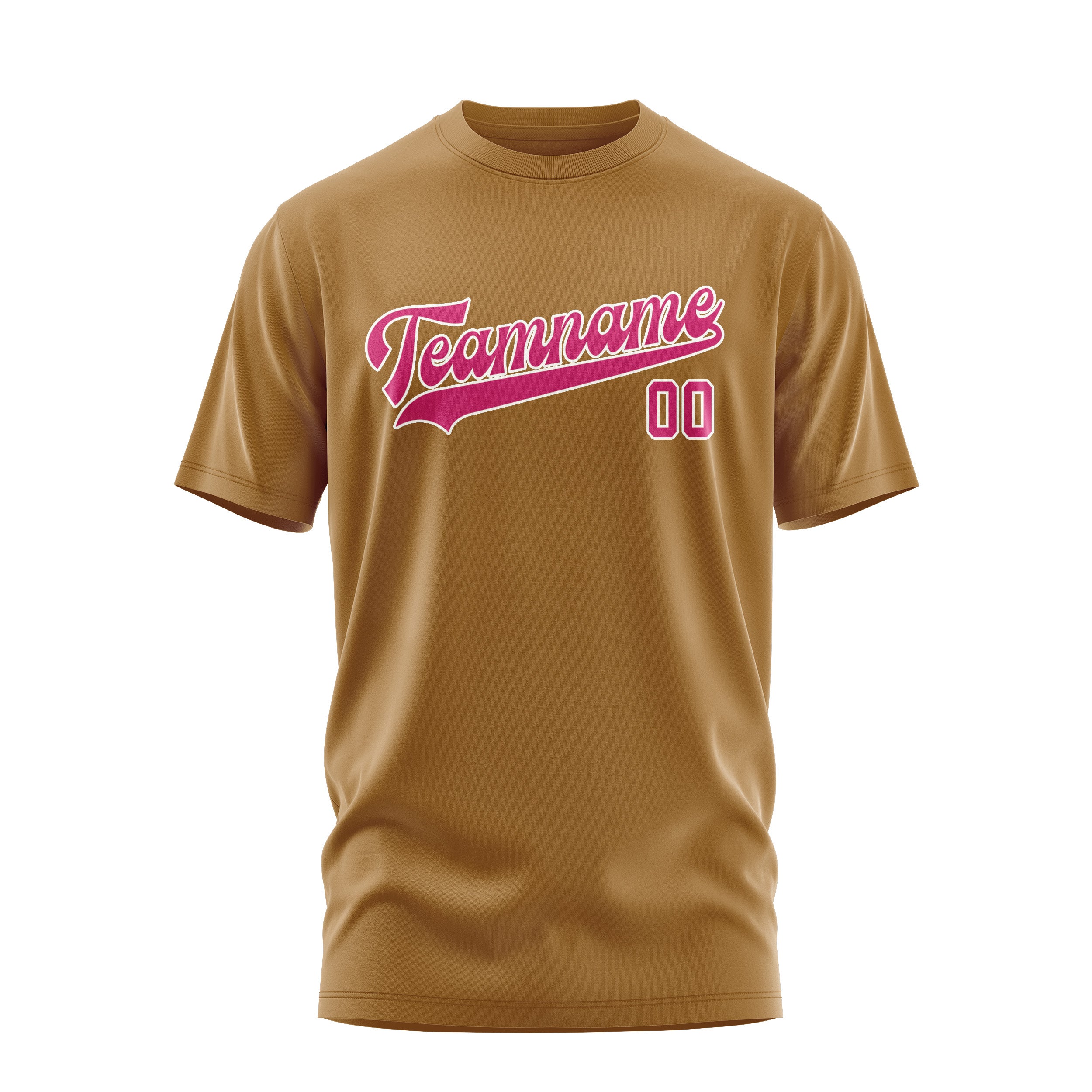 Maßgeschneidertes Khaki Rosarot T-Shirt
