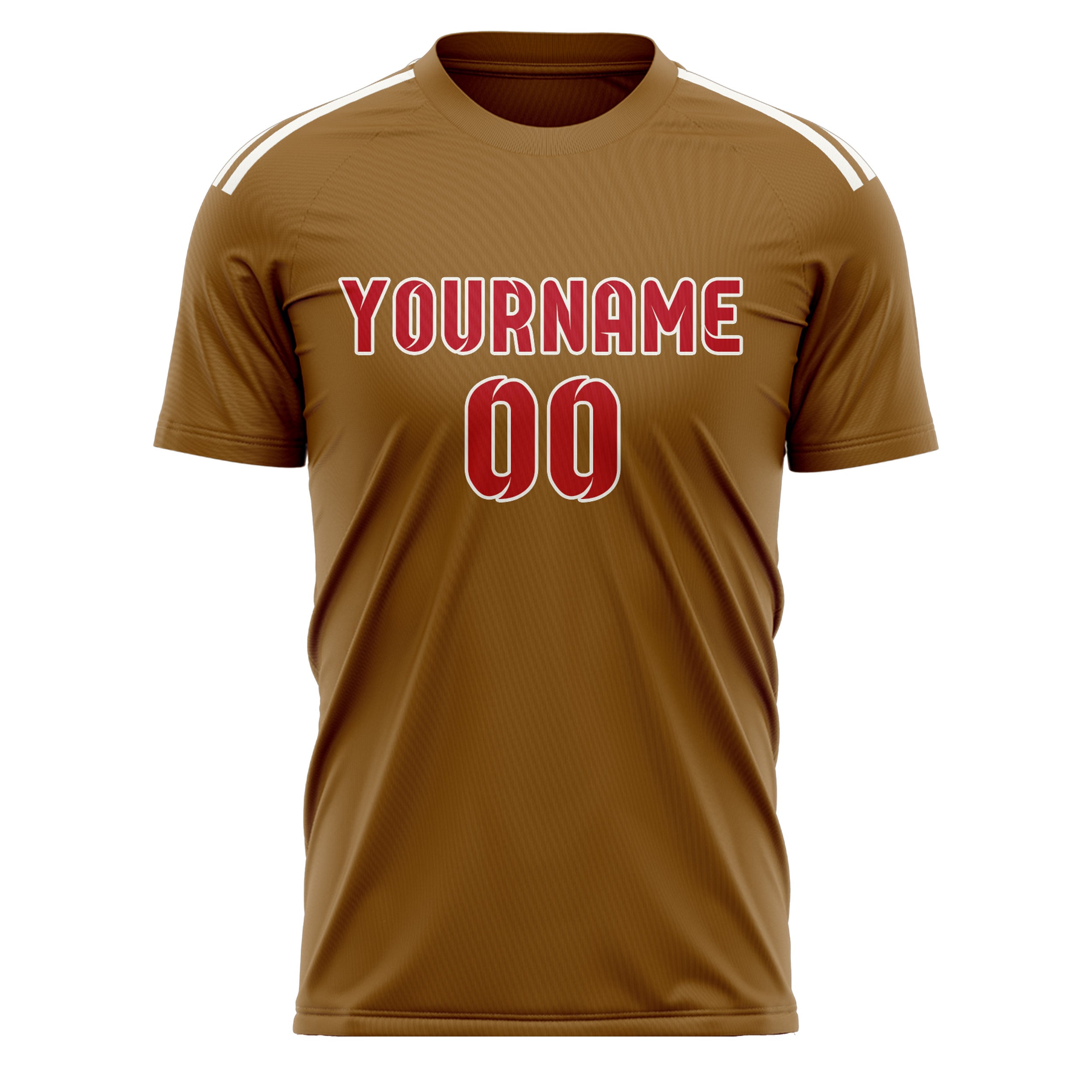 Benutzerdefiniertes Professionelles Khaki Rot Fußballtrikot