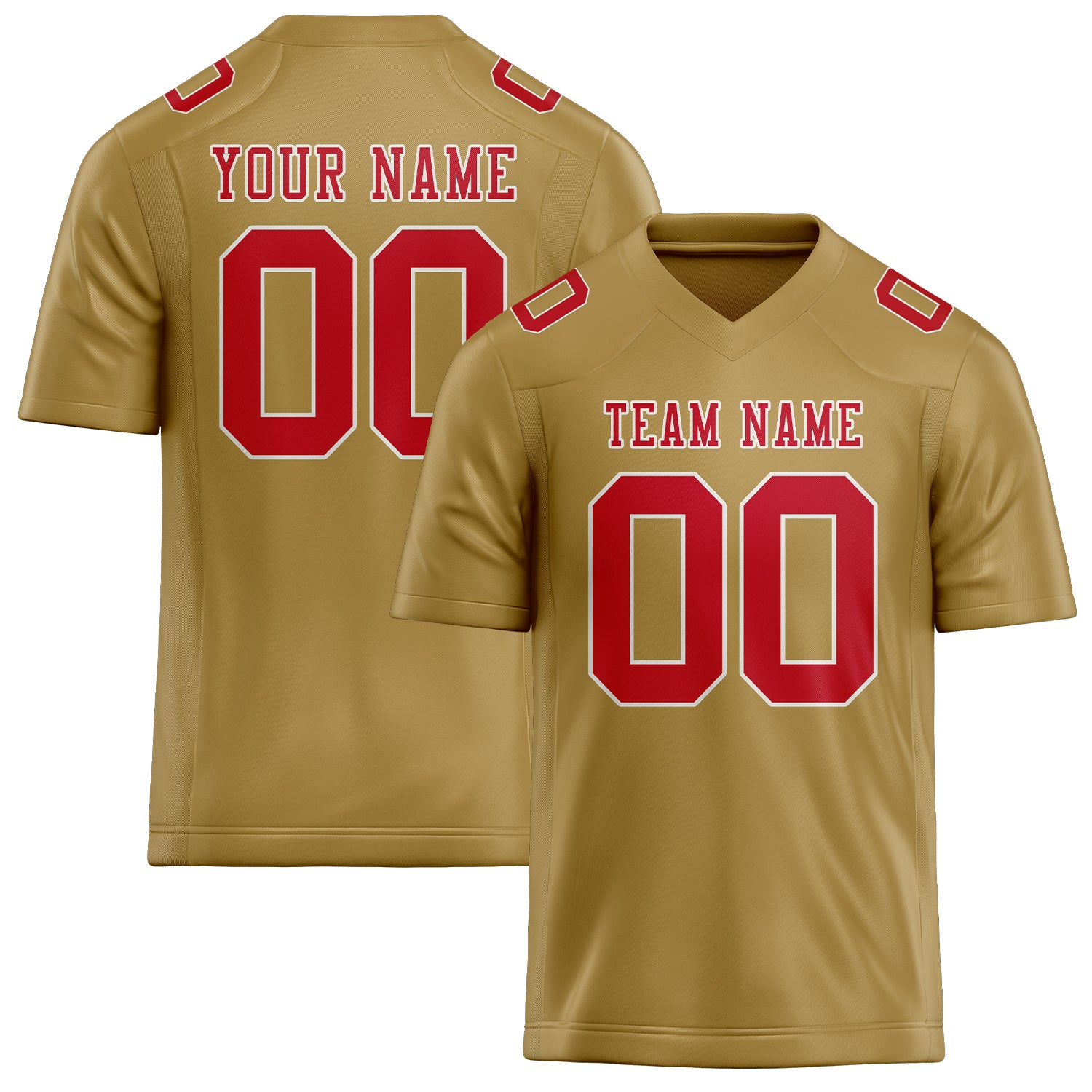 Maßgeschneidertes Professionelles Khaki Rot Rugbytrikot