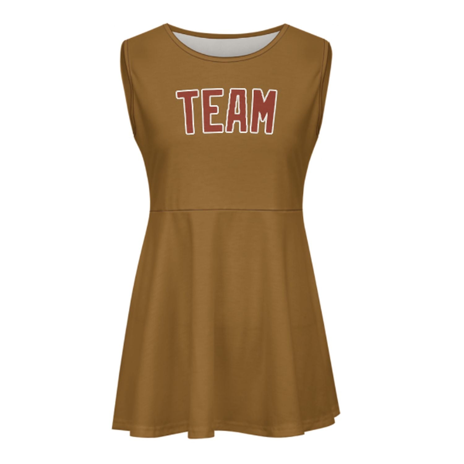 Maßgeschneidertes Khaki Korallenrot Cheerleader-Kleid