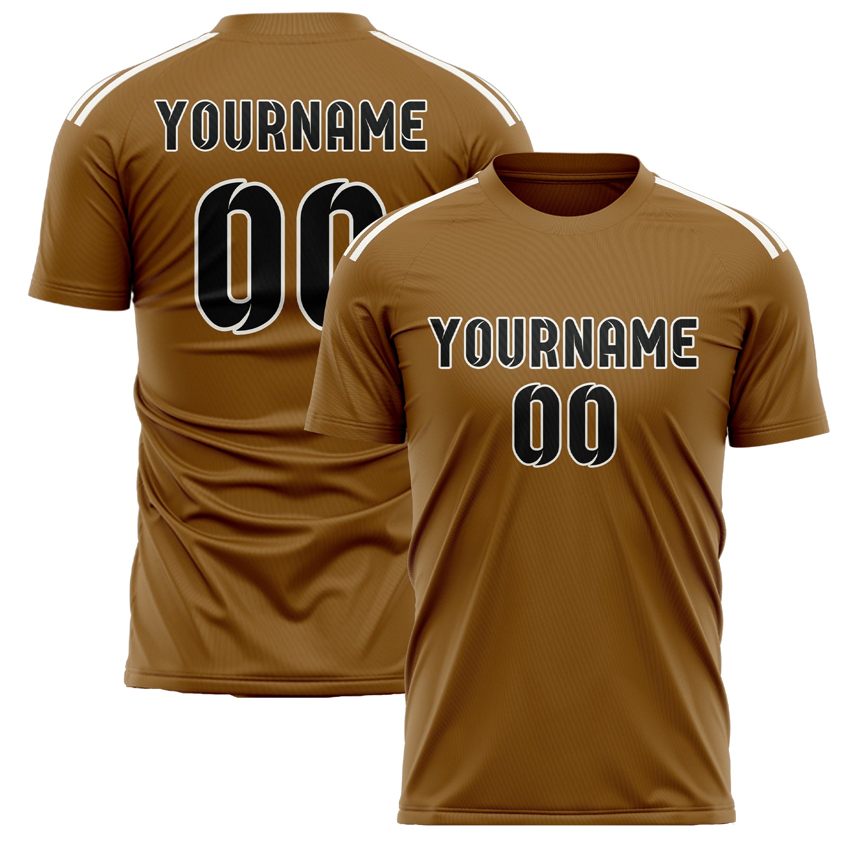 Benutzerdefiniertes Professionelles Khaki Schwarz Fußballtrikot