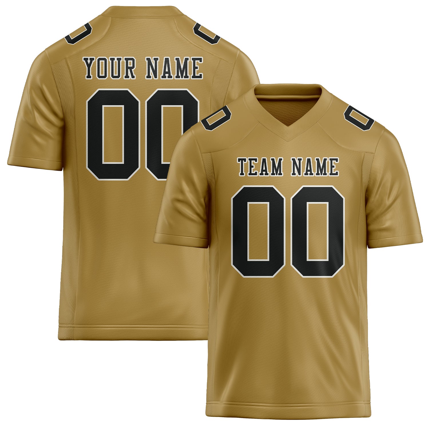 Maßgeschneidertes Professionelles Khaki Schwarz Rugbytrikot
