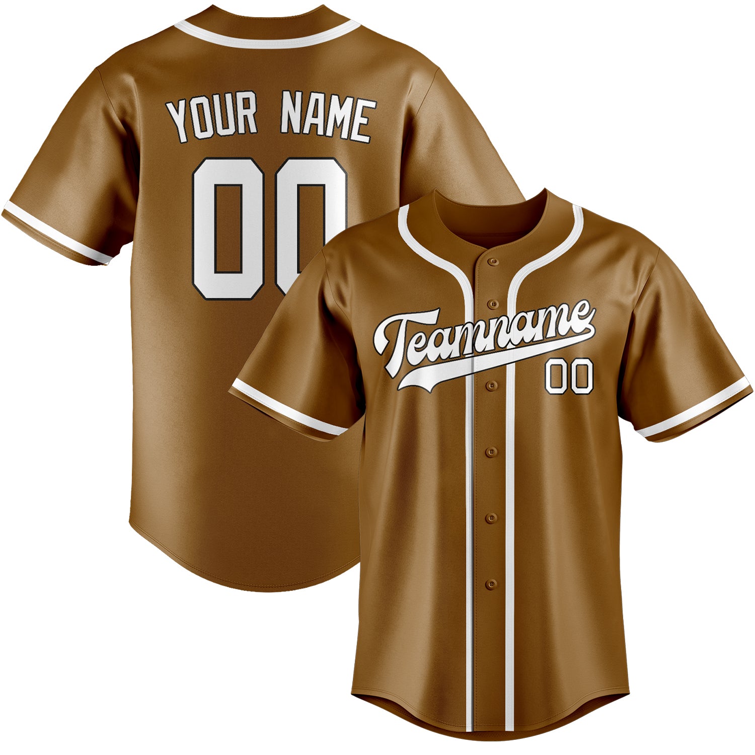 Benutzerdefiniertes Professionelles Khaki Weiß Baseballtrikot