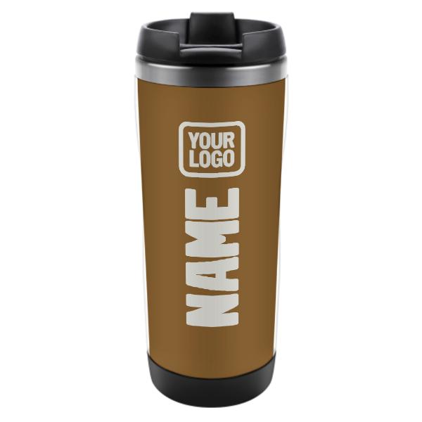 Maßgeschneidertes Khaki Weiß Edelstahlbecher