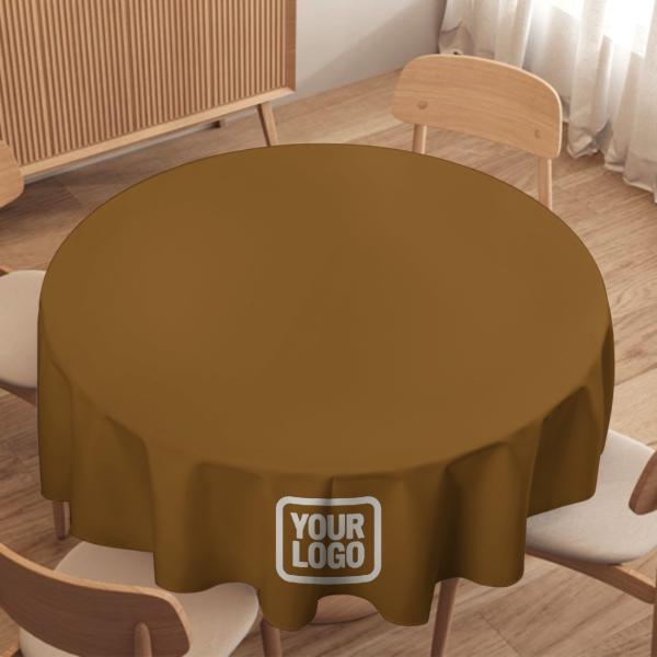 Maßgeschneidertes Khaki Weiß Runde Tischdecke